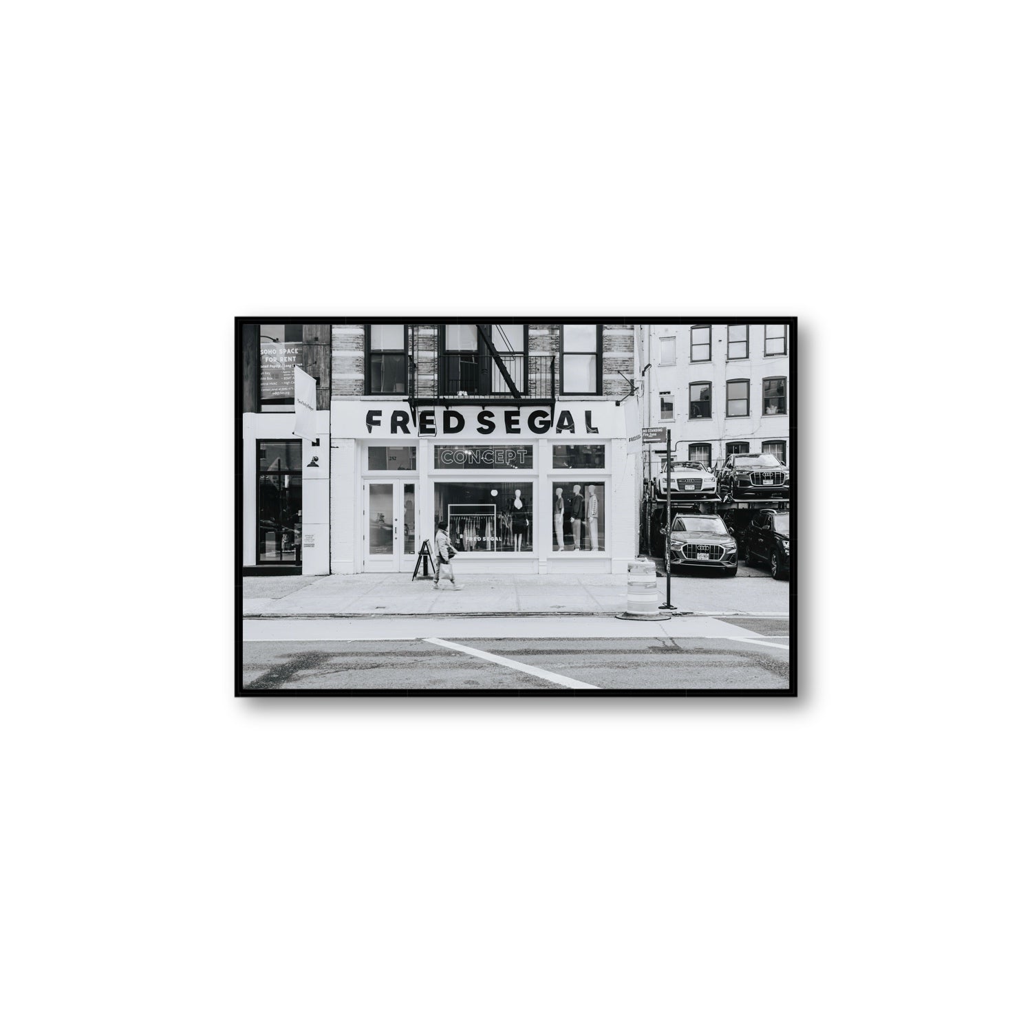 Noir York New York NYC Black & White wall art Large fine art canvas in black float frame