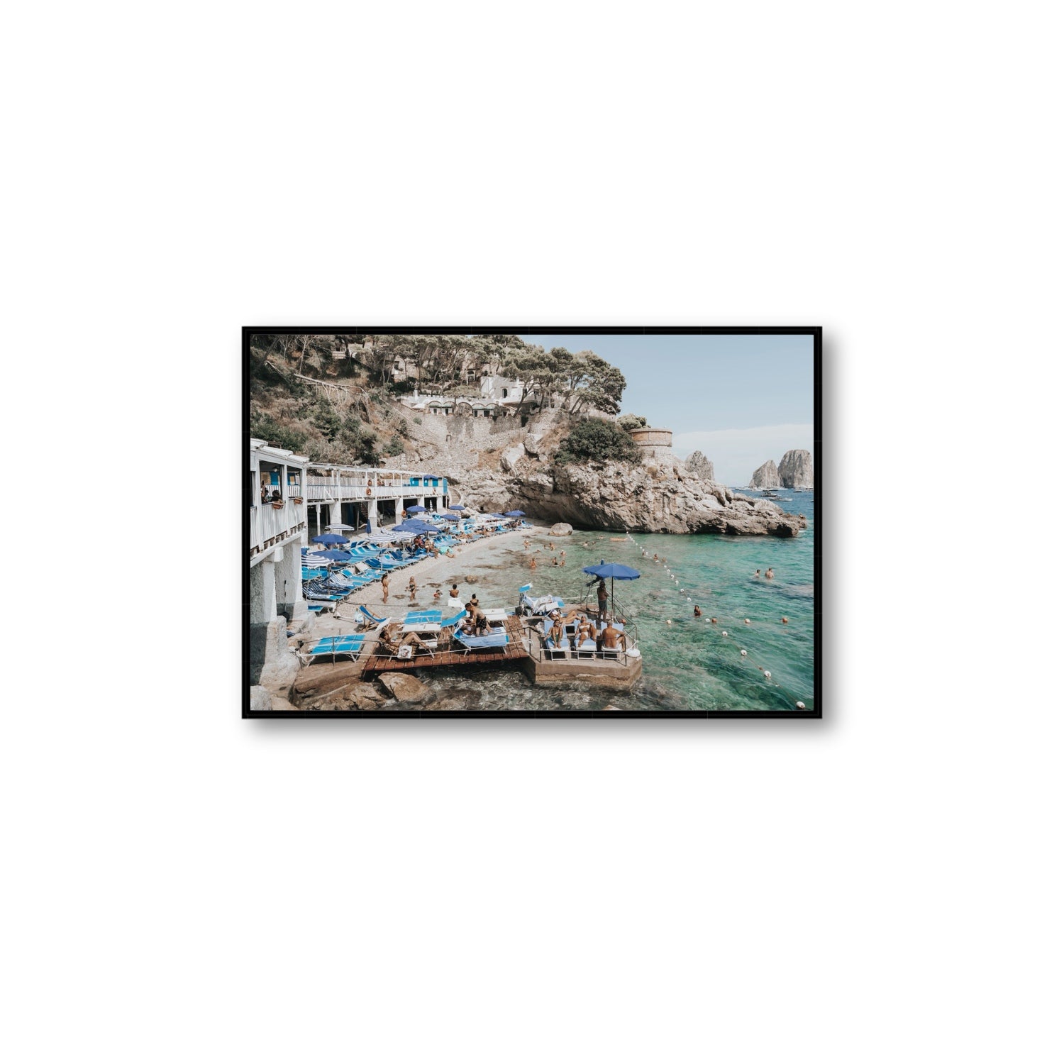 Vita Bella fine art print, Capri, Italy, Large, Black Float Frame, Fine Art Canvas