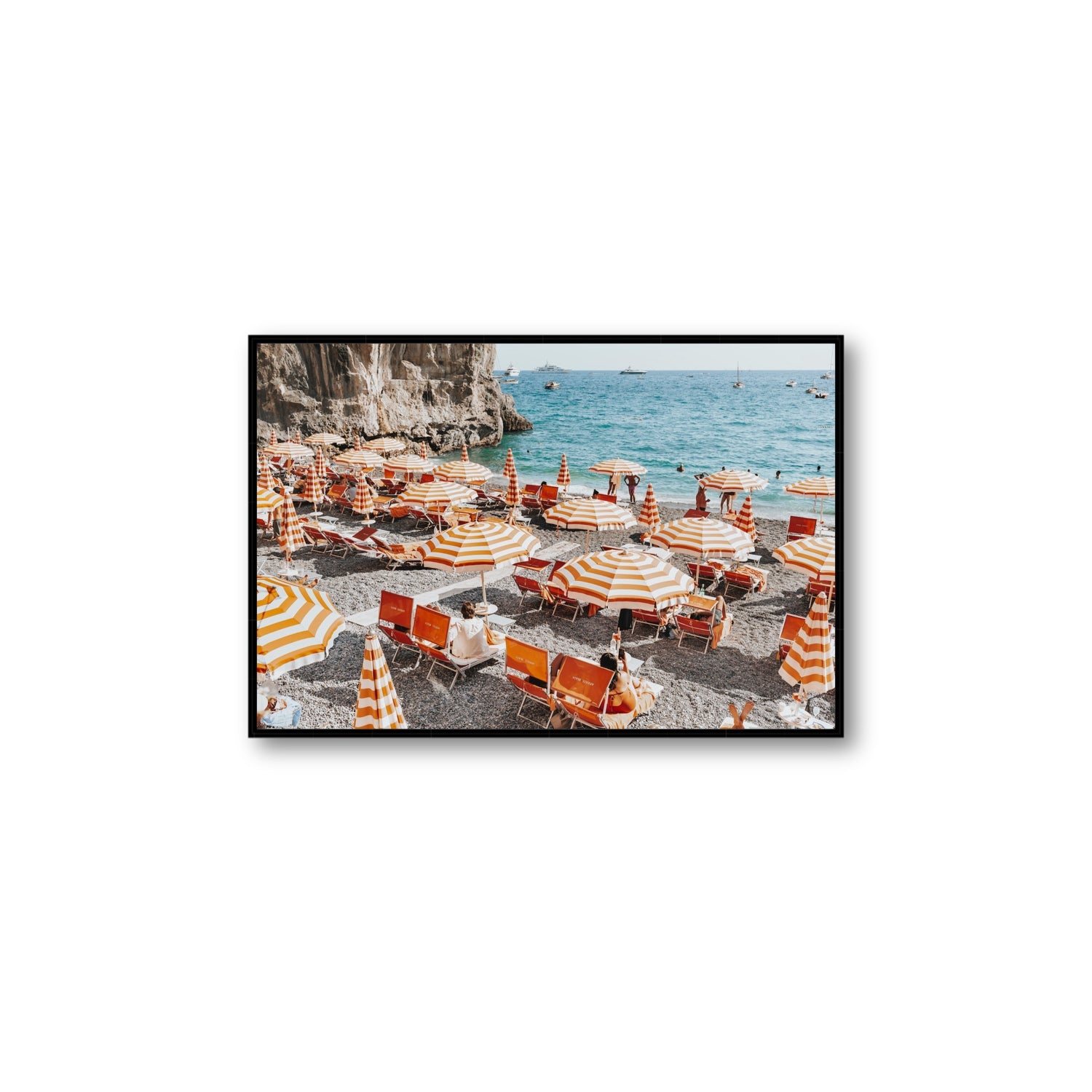 Mango Sorbet fine art print, Positano, Italy, Large, Black Float Frame, Fine Art Canvas