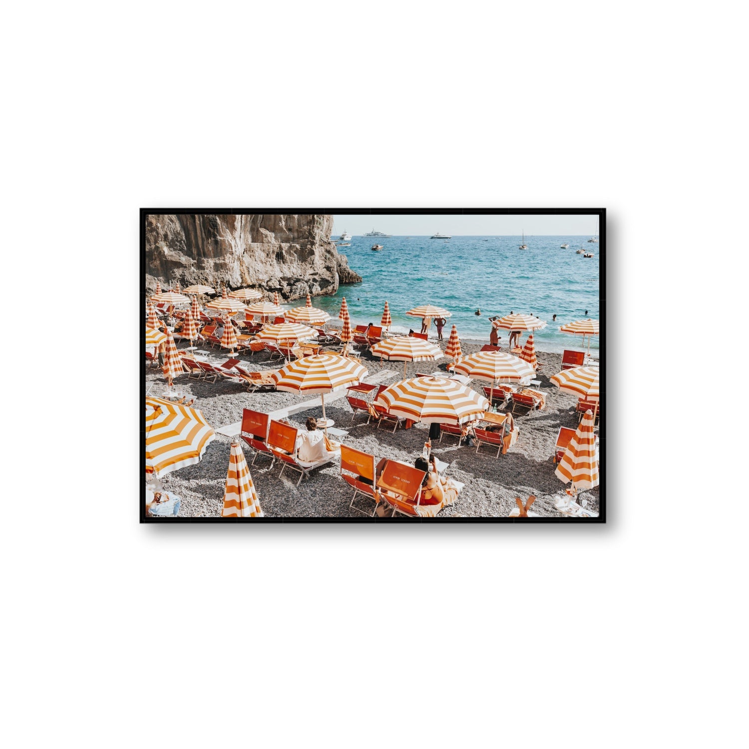 Mango Sorbet fine art print, Positano, Italy, Extra Large, Black Float Frame, Fine Art Canvas