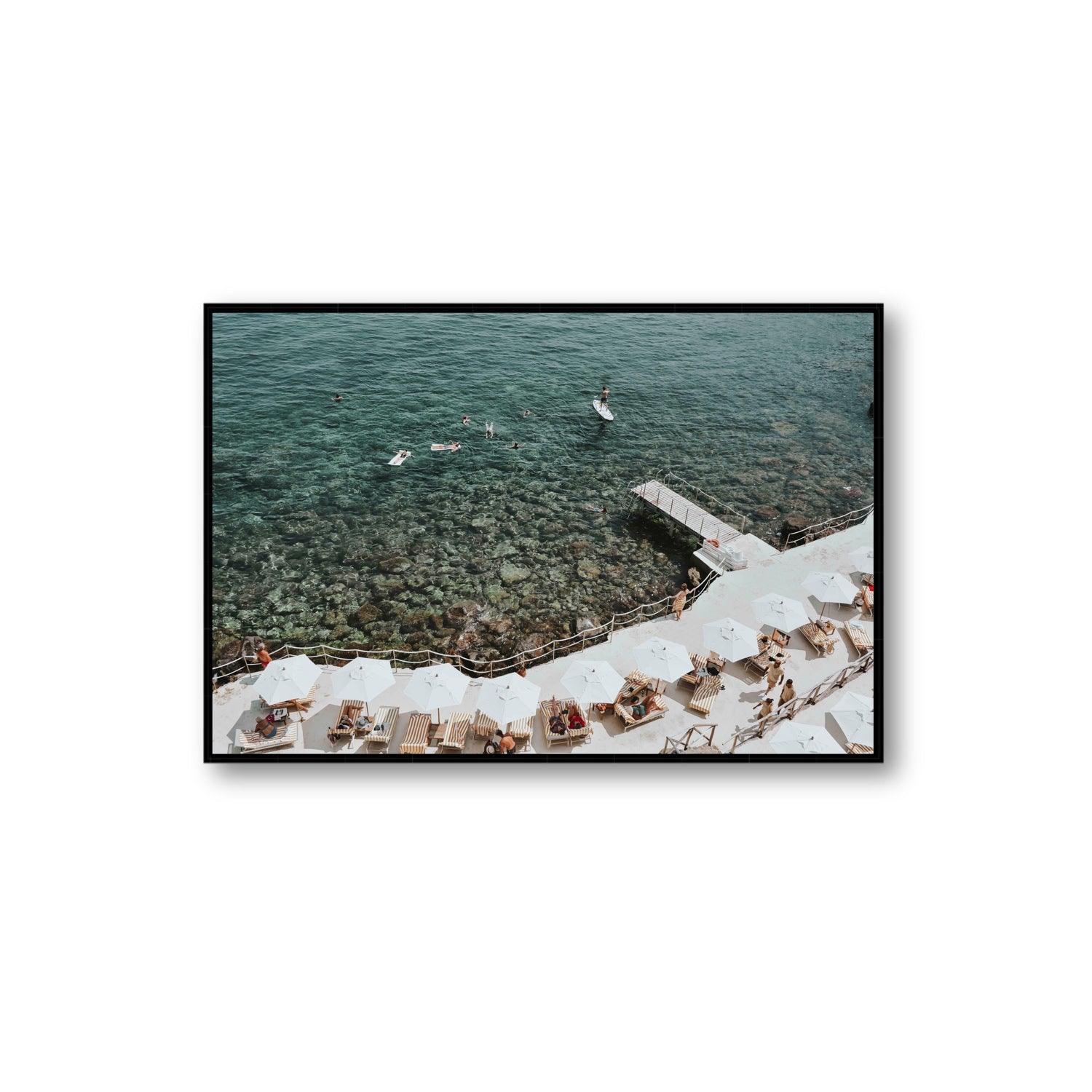Our Tuscan Dream Tuscany Italian wall art Extra Large fine art canvas in black float frame