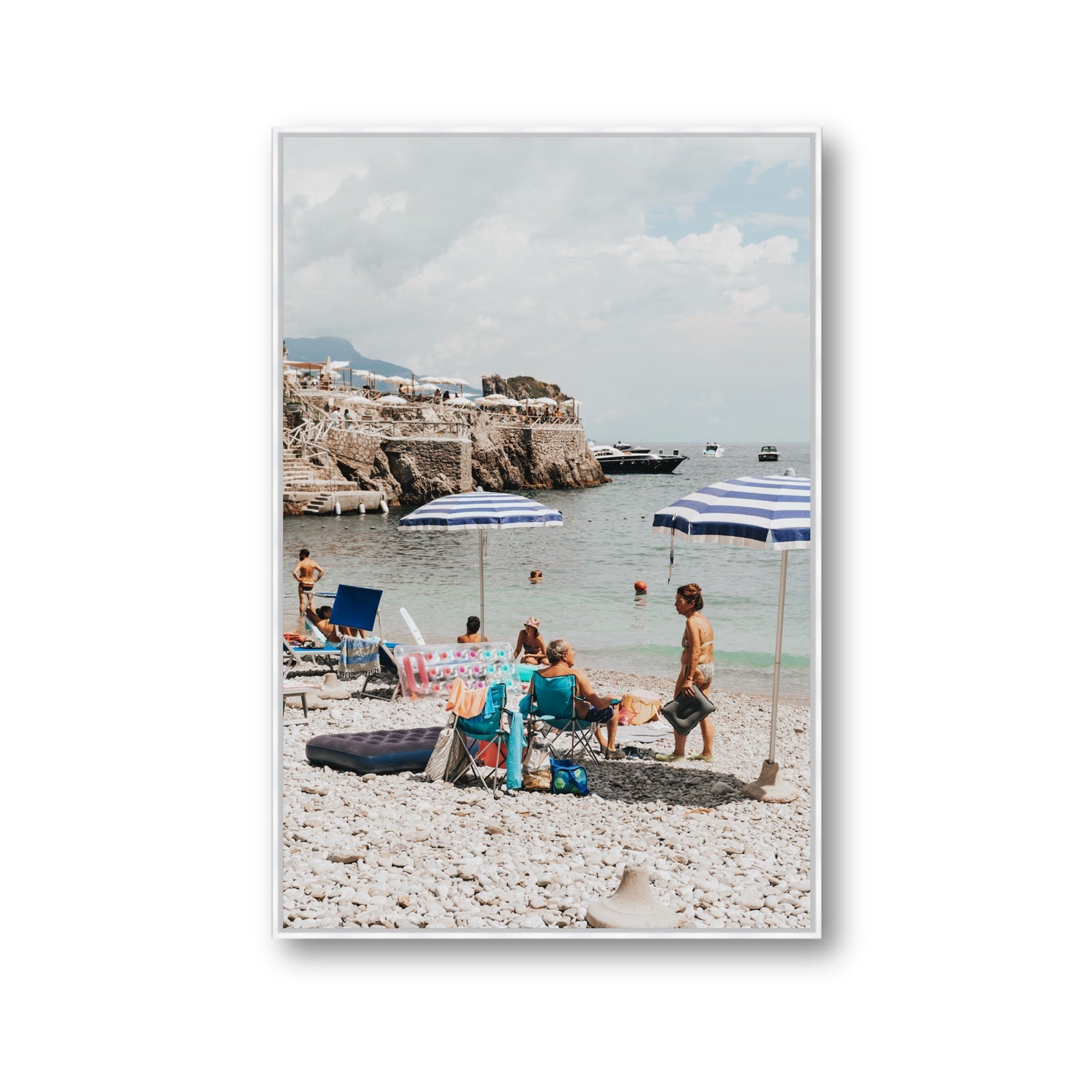 Couple Goals Nerano Amalfi Coast coastal wall art Gallery fine art canvas in white float frame