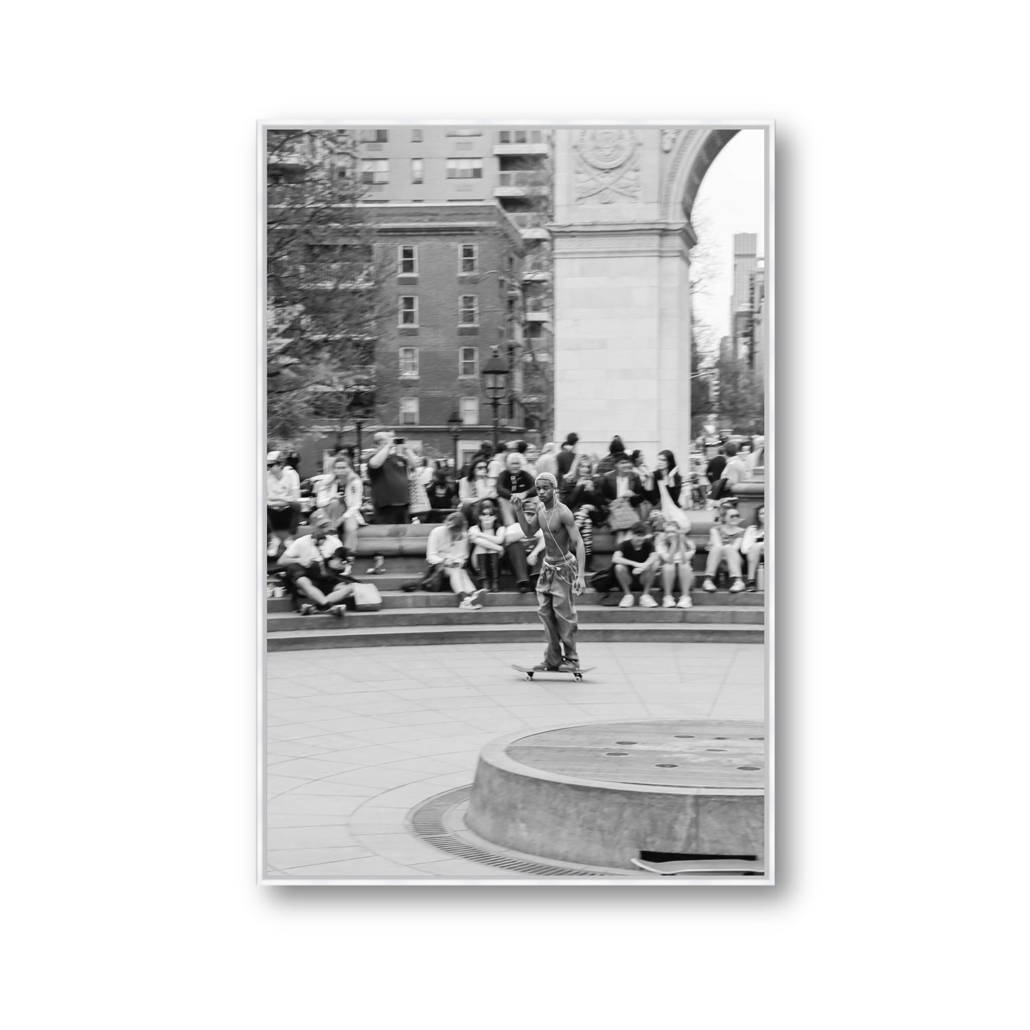 Parkside Pirouettes New York NYC Black & White wall art Gallery fine art canvas in white float frame