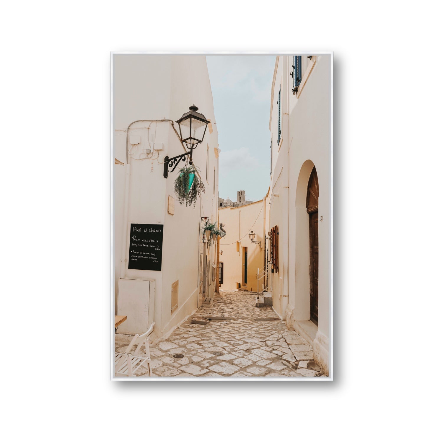 Twilight Passage Puglia Italian wall art Gallery fine art canvas in white float frame
