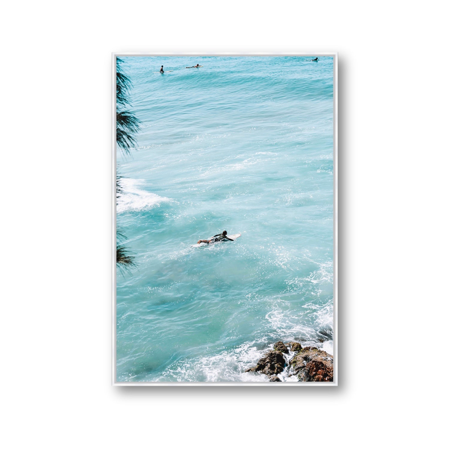 Blue Crush fine art print, Byron Bay, Australia, Gallery, White Float Frame, Fine Art Canvas