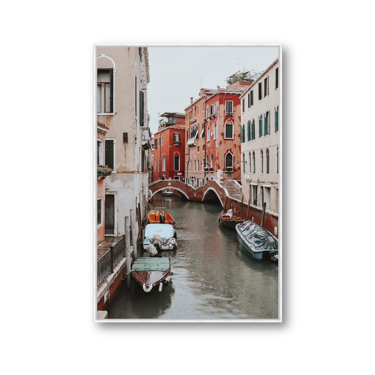 City of Water Venice Italian Mediterranean decor wall art Gallery fine art canvas in white float frame