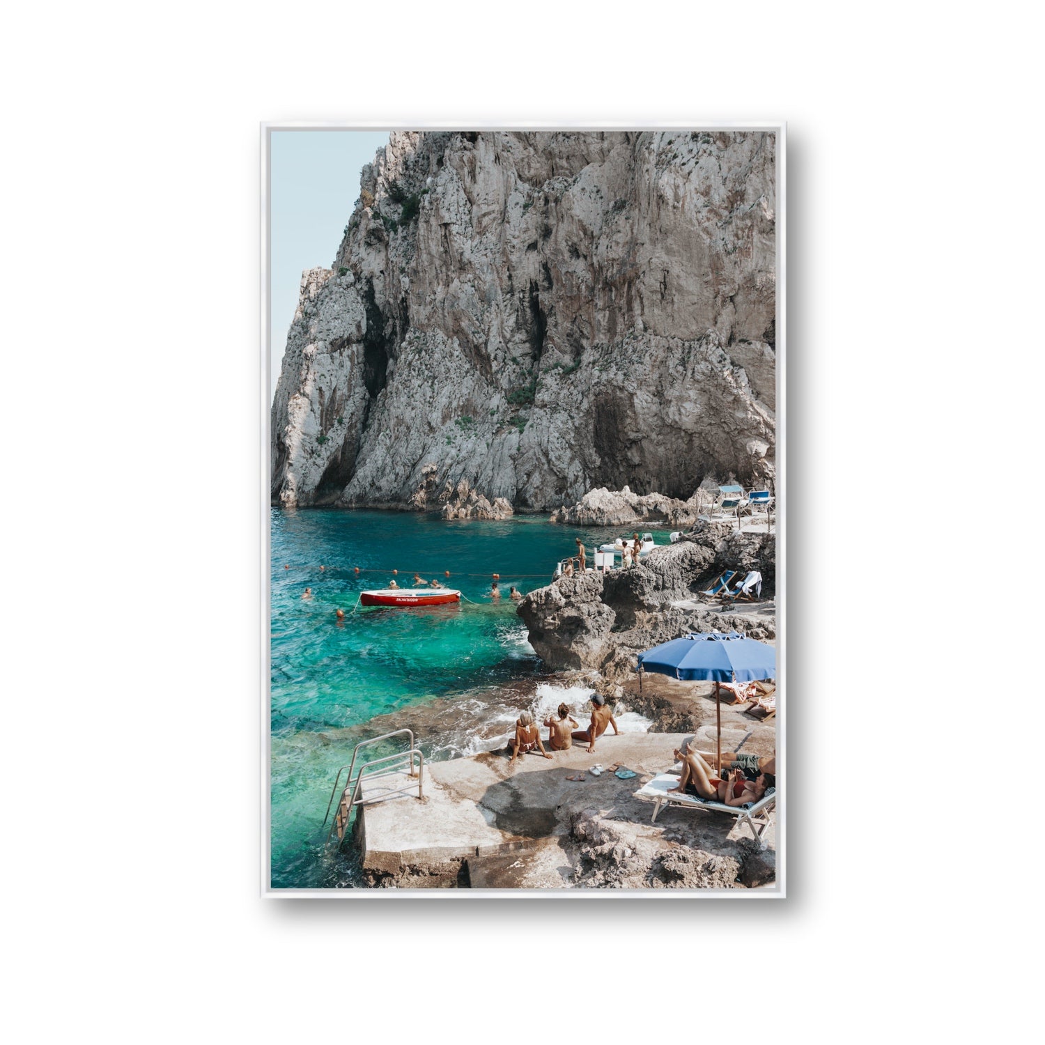 Tranquility fine art print, Capri, Italy, Gallery, White Float Frame, Fine Art Canvas