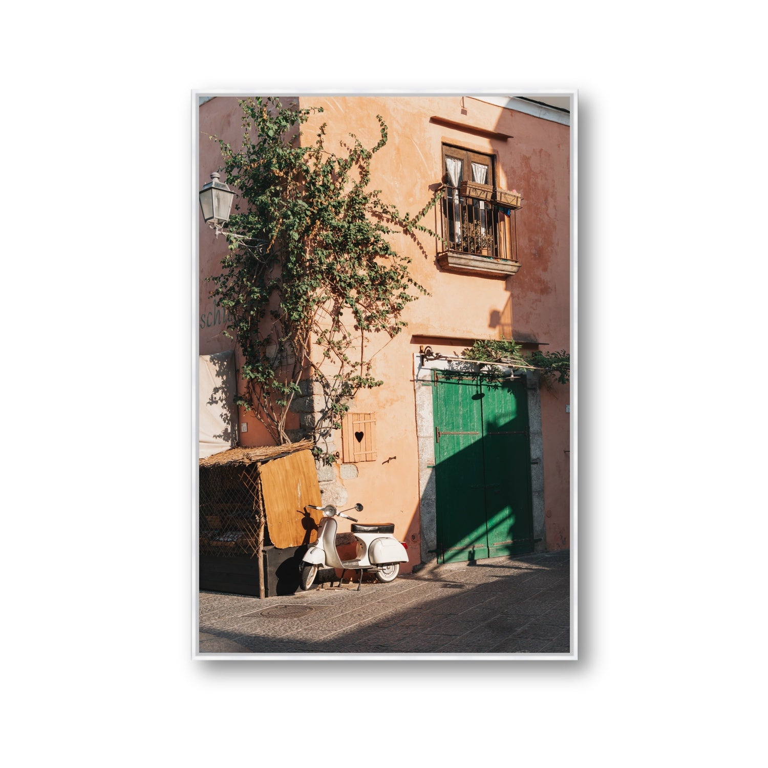 La Casa Ischia Italian Mediterranean decor wall art Gallery fine art canvas in white float frame
