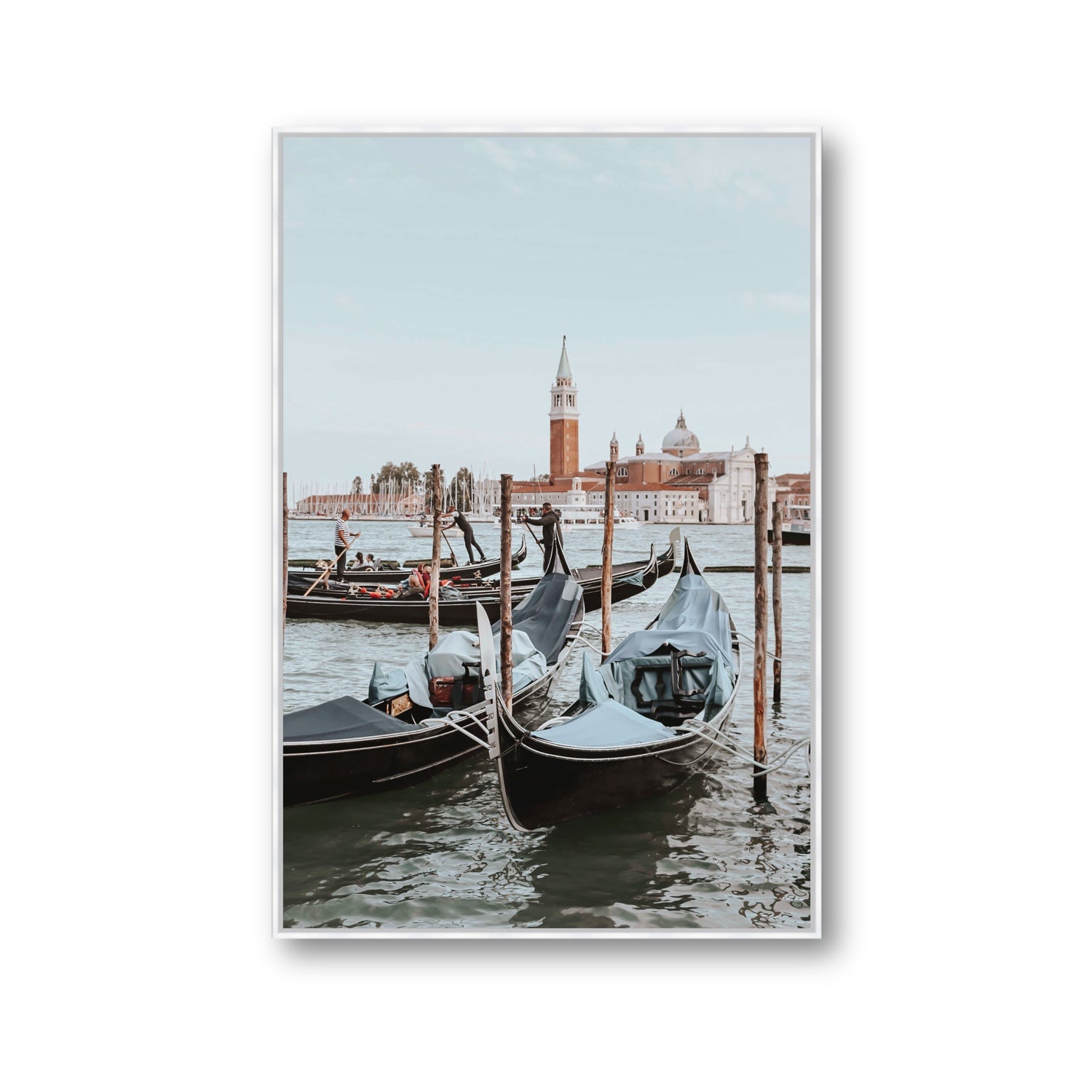 Italian Commute Venice Italian Mediterranean decor wall art Gallery fine art canvas in white float frame