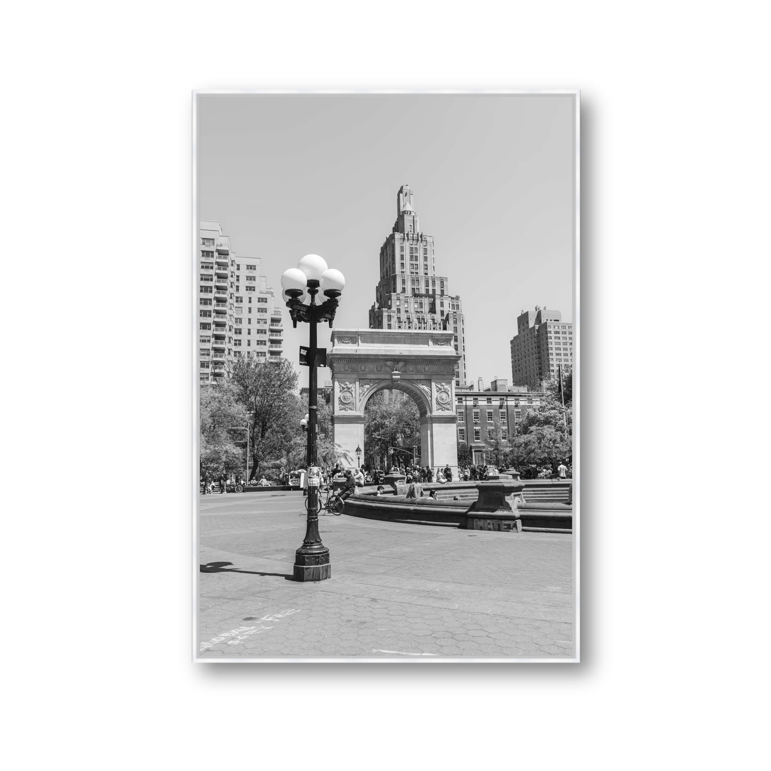 Pole Position New York NYC Black & White wall art Gallery fine art canvas in white float frame