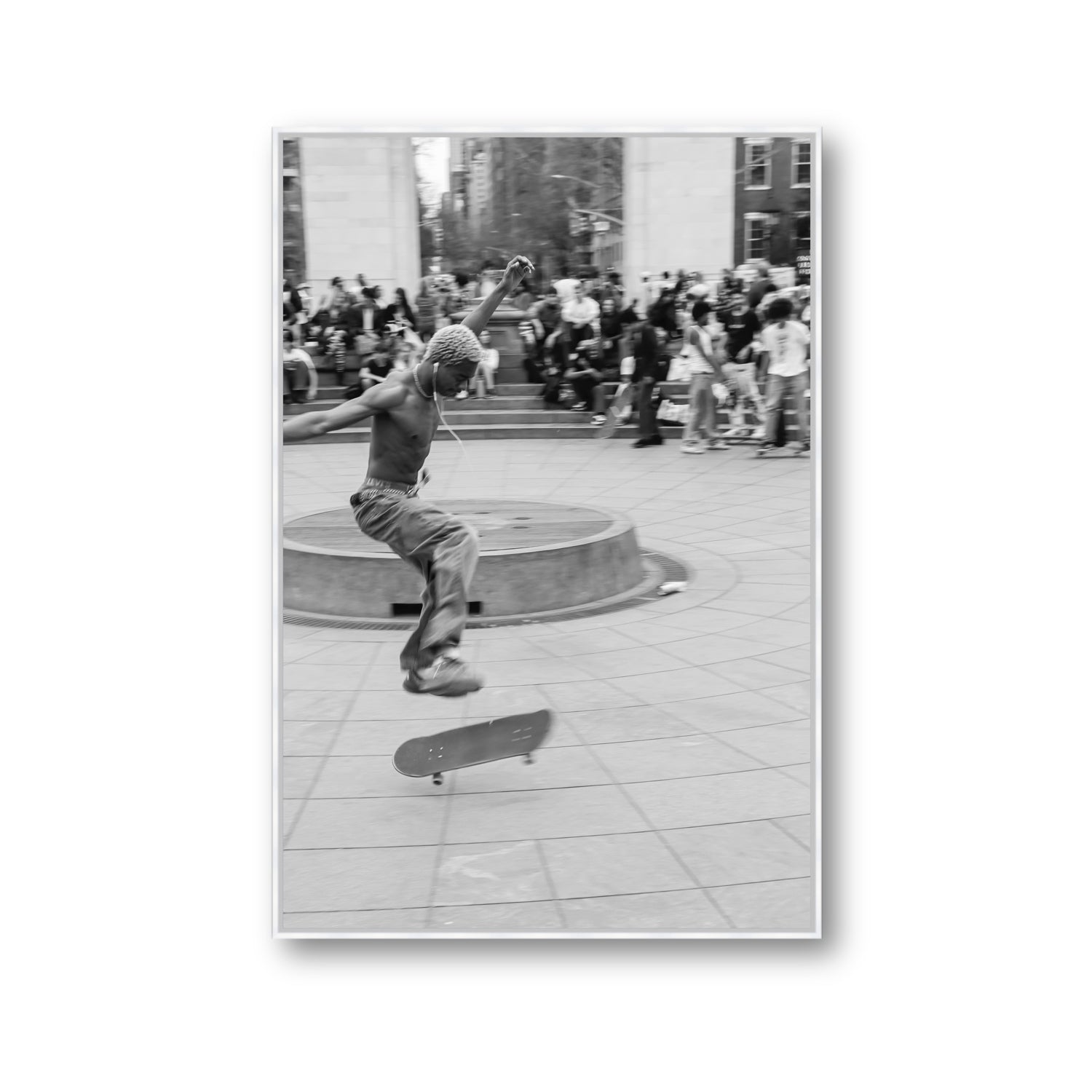 Airborne Rhythms New York NYC Black & White wall art Gallery fine art canvas in white float frame