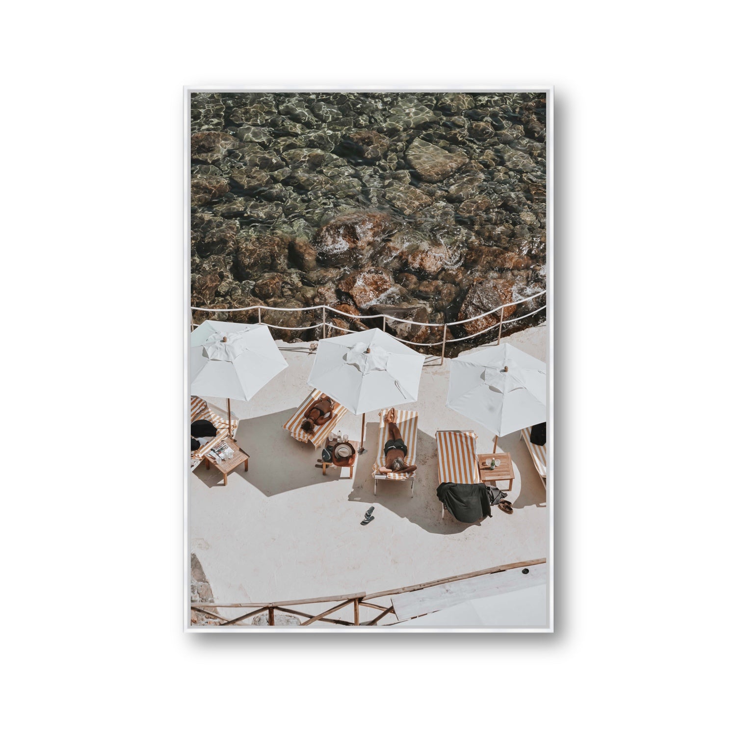 When Harry Met Sally Tuscany coastal wall art Gallery fine art canvas in white float frame