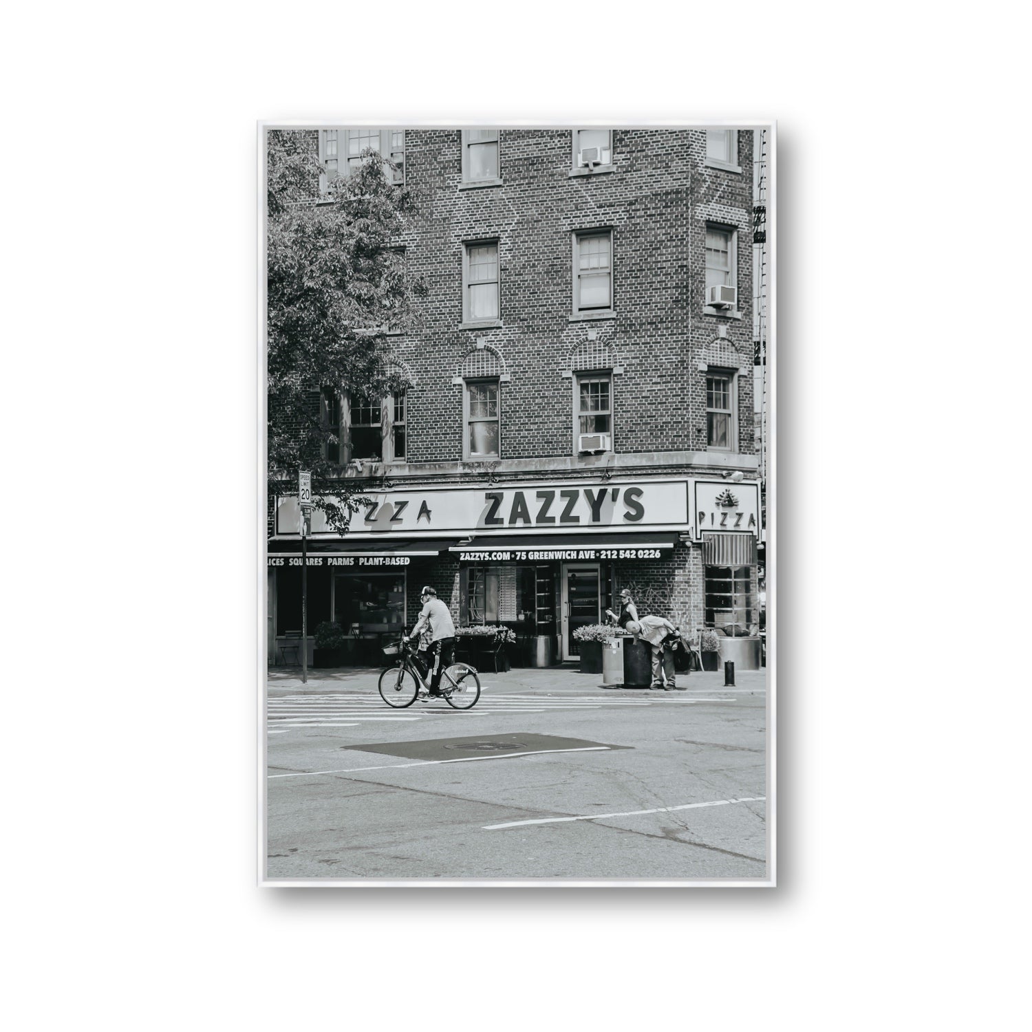 Zazzy's New York NYC Black & White wall art Gallery fine art canvas in white float frame