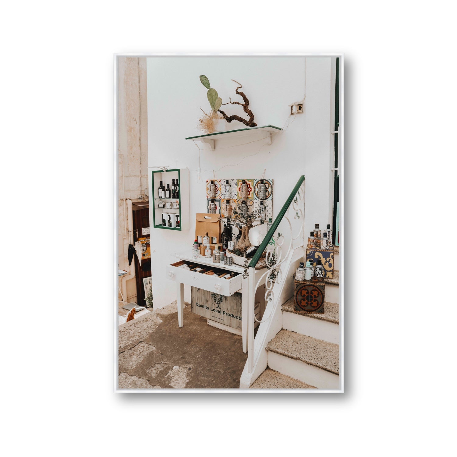 Liquid Gold fine art print, Puglia, Italy, Gallery, White Float Frame, Fine Art Canvas