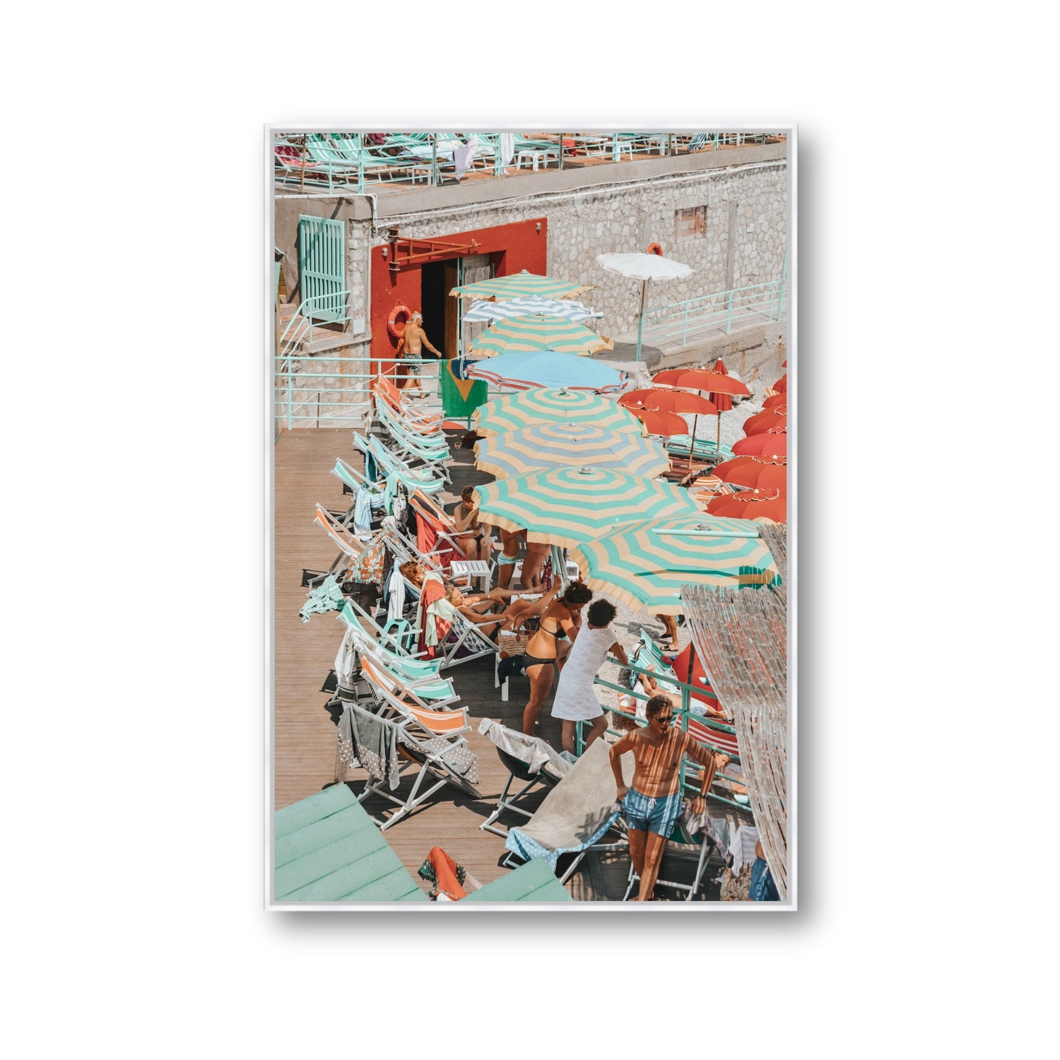 Colourful Canopy fine art print, Capri, Italy, Gallery, White Float Frame, Fine Art Canvas