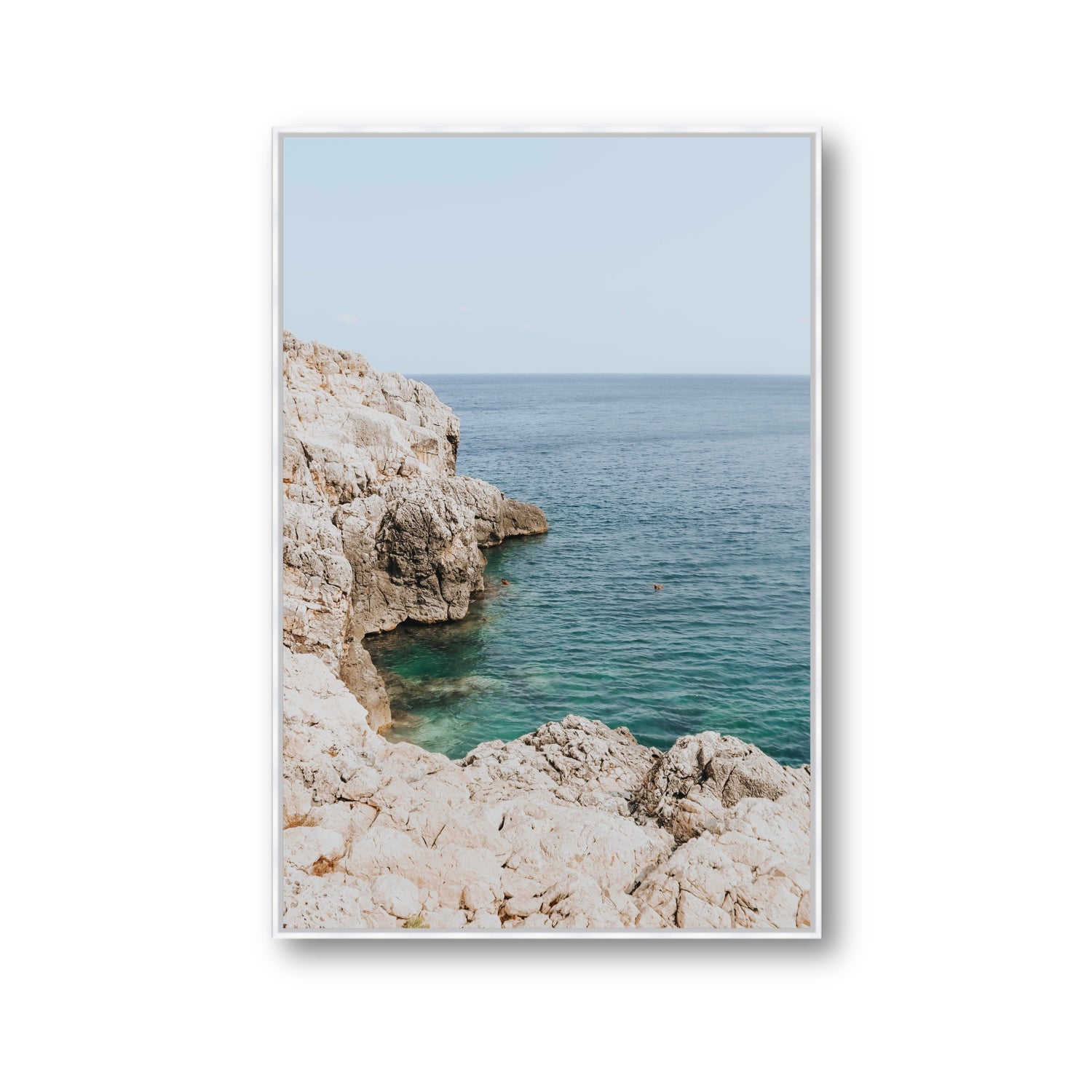 Healing Immersion Puglia Wall Mediterranean fine art print Gallery fine art canvas in white float frame