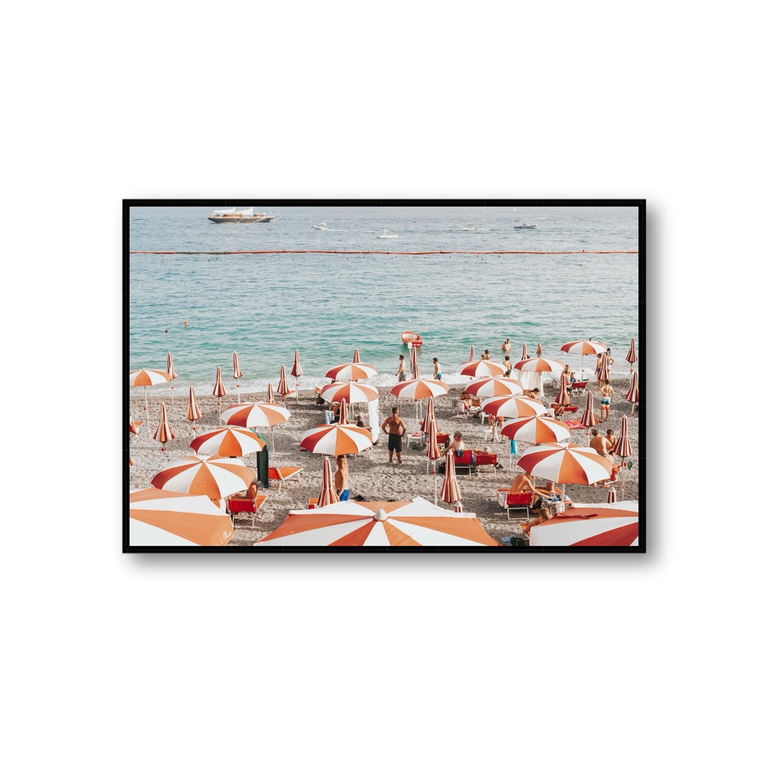 That's Amore Amalfi Mediterranean wall art Giant fine art canvas in black float frame