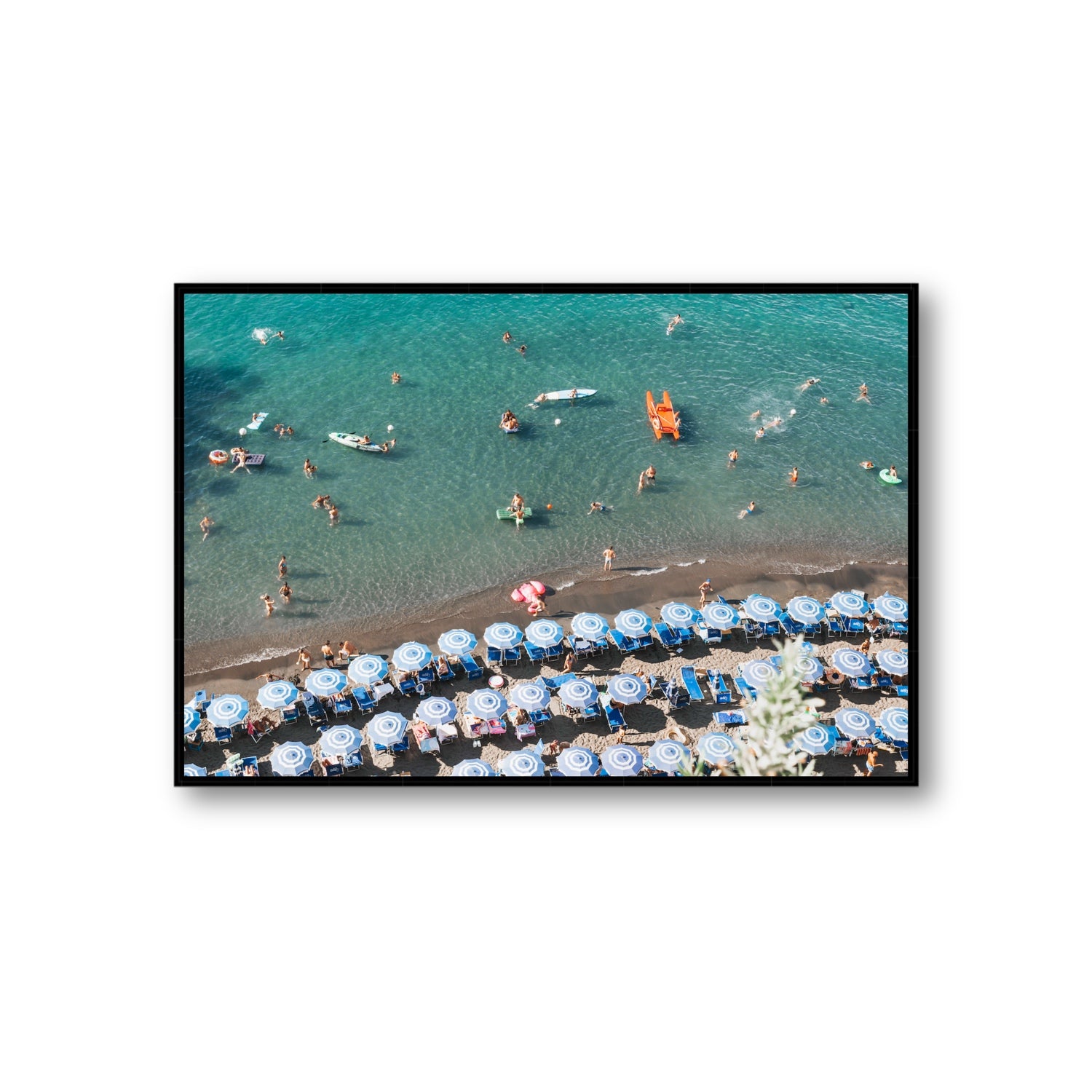 The Sea of Tranquility fine art print, Sorrento, Italy, Giant, Black Float Frame, Fine Art Canvas