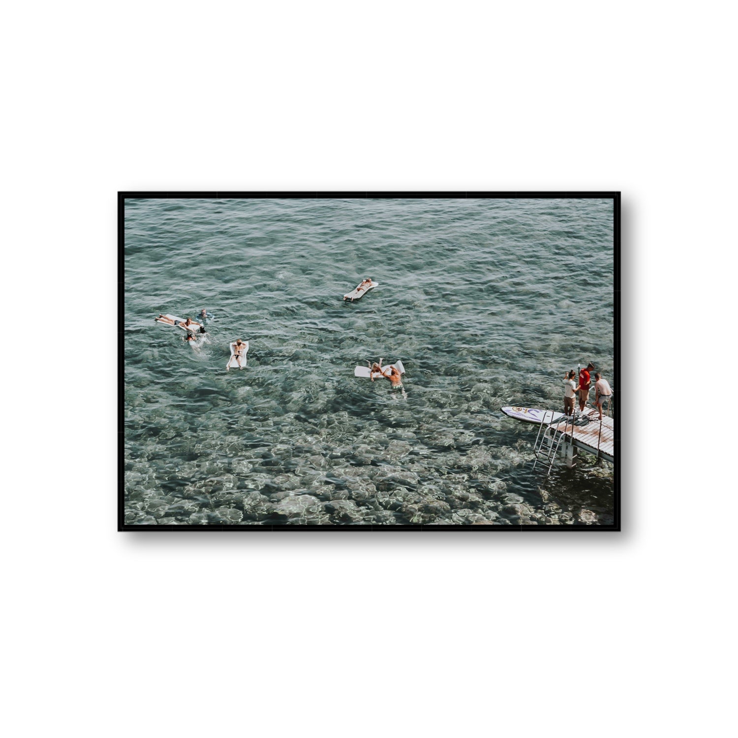 Having A Whale Of A Time Tuscany coastal wall art Giant fine art canvas in black float frame