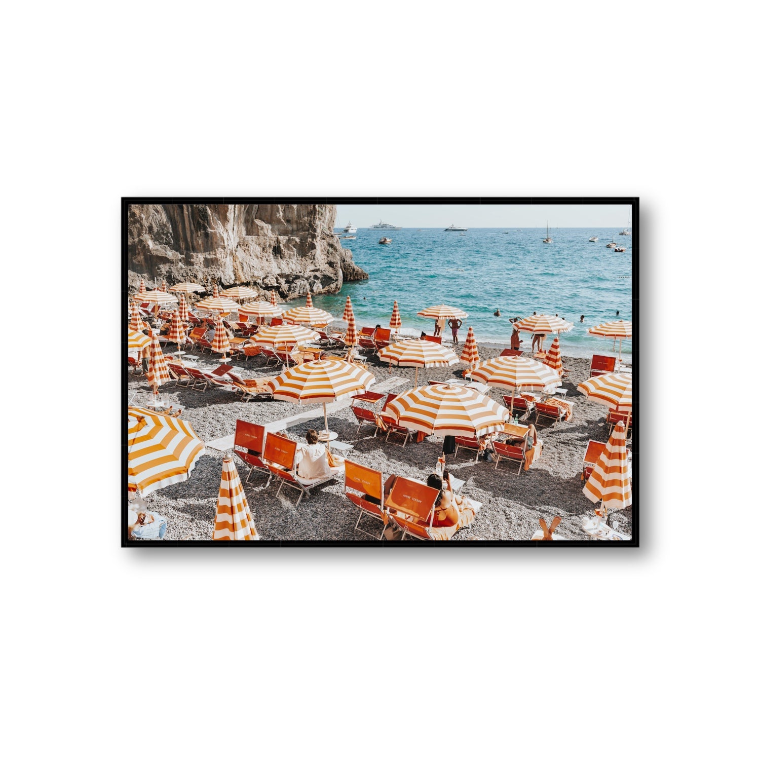 Mango Sorbet fine art print, Positano, Italy, Giant, Black Float Frame, Fine Art Canvas