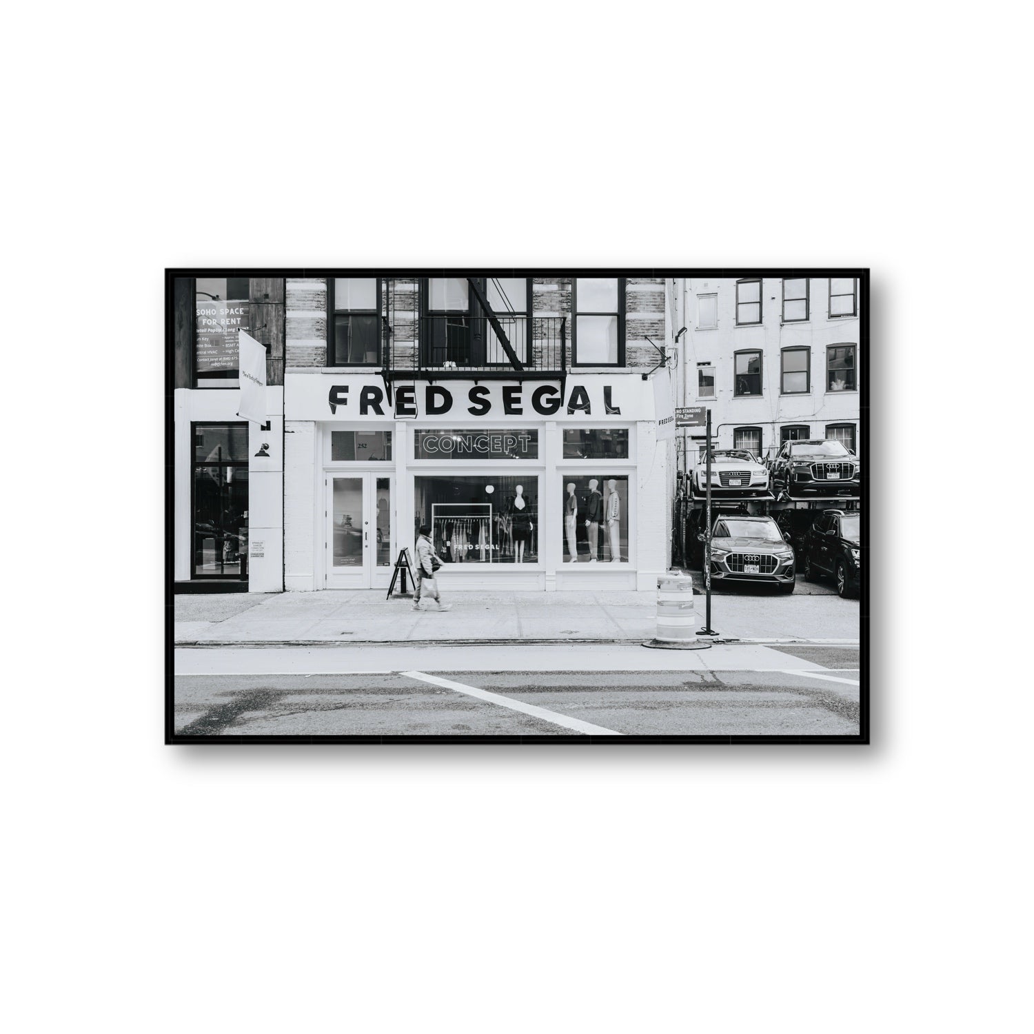 Noir York New York NYC Black & White wall art Giant fine art canvas in black float frame