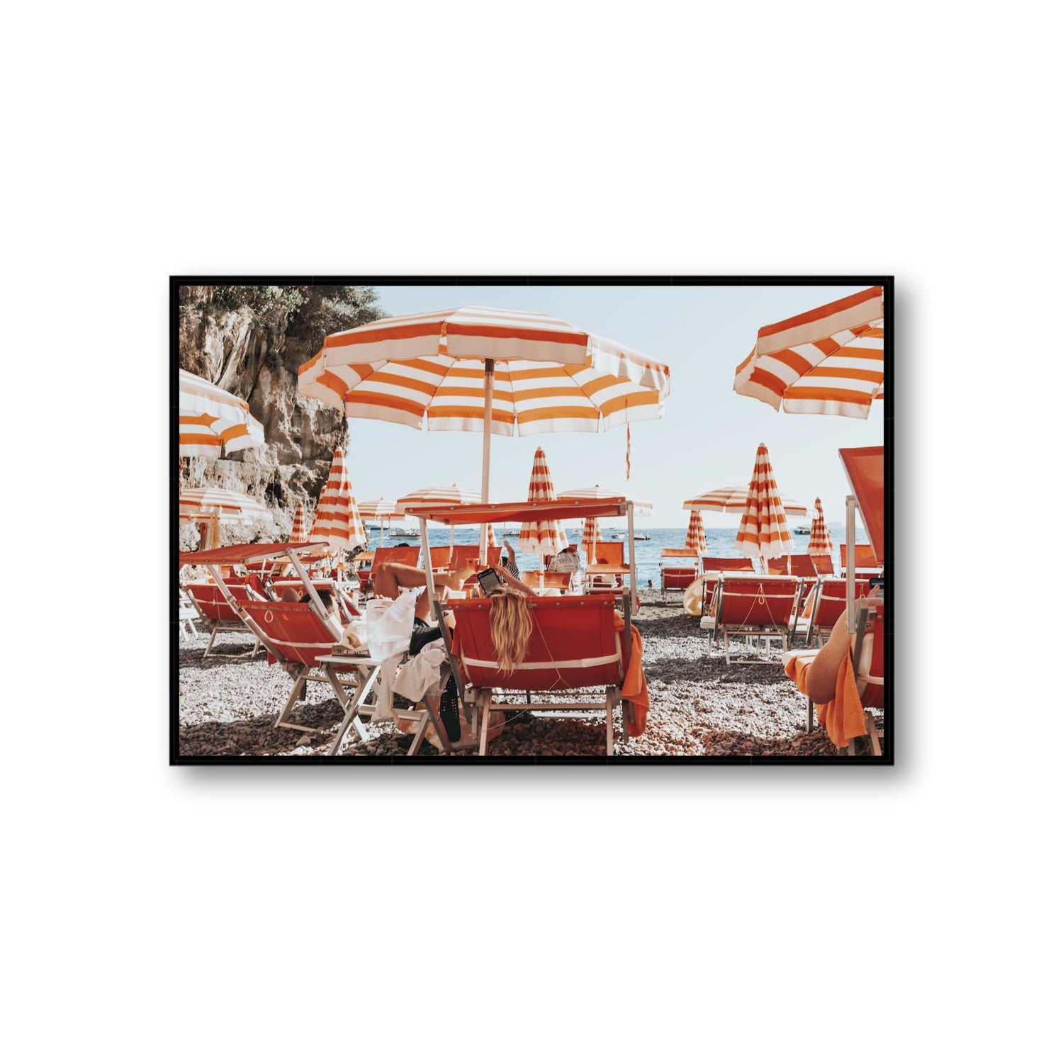 Digital Dreamer fine art print, Positano, Italy, Giant, Black Float Frame, Fine Art Canvas