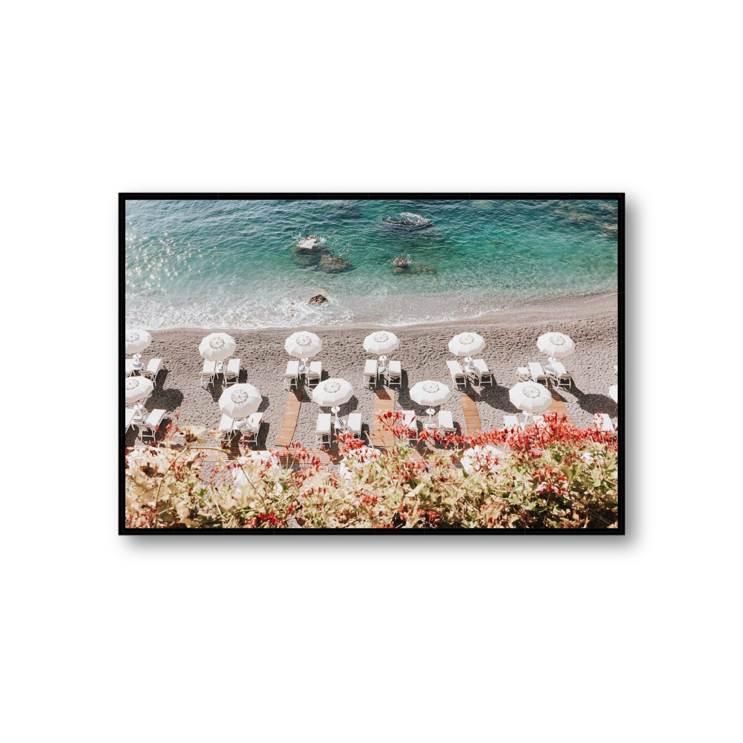 Coastal Charms fine art print, Amalfi, Italy, Giant, Black Float Frame, Fine Art Canvas
