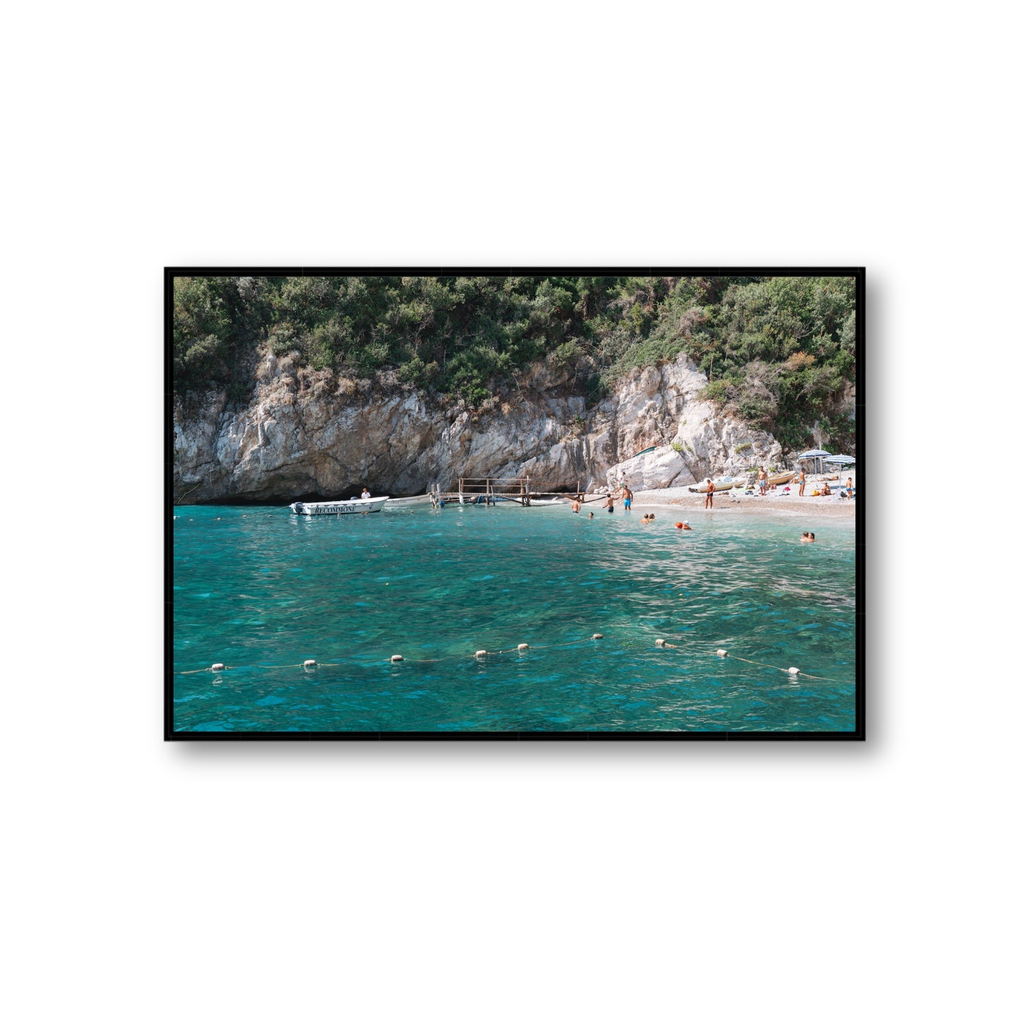 Azure Abyss Nerano wall art Giant fine art canvas in black float frame