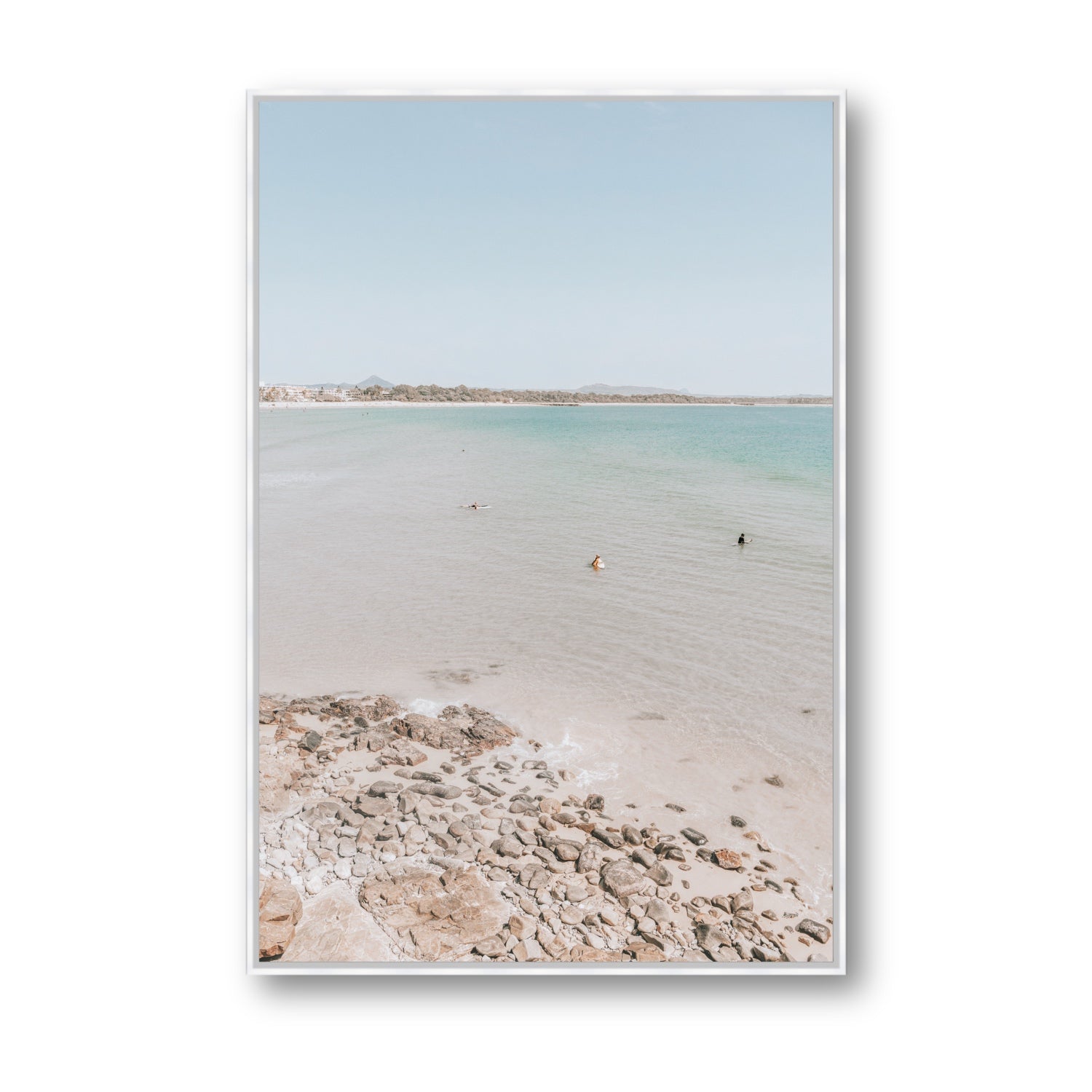 Sweet Serotonin fine art print, Noosa, Australia, coastal scenes artwork, Statement, White Float Frame, Fine Art Canvas