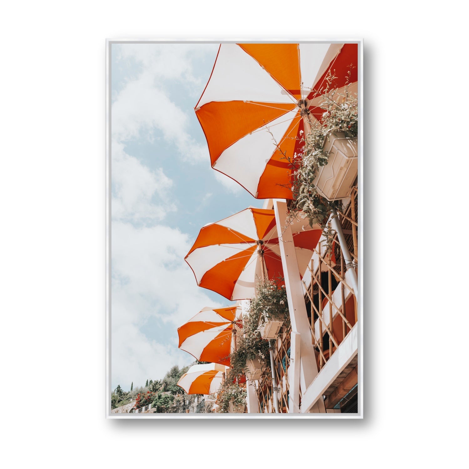 Mantienilo Semplice fine art print, Positano, Italy, Statement, White Float Frame, Fine Art Canvas
