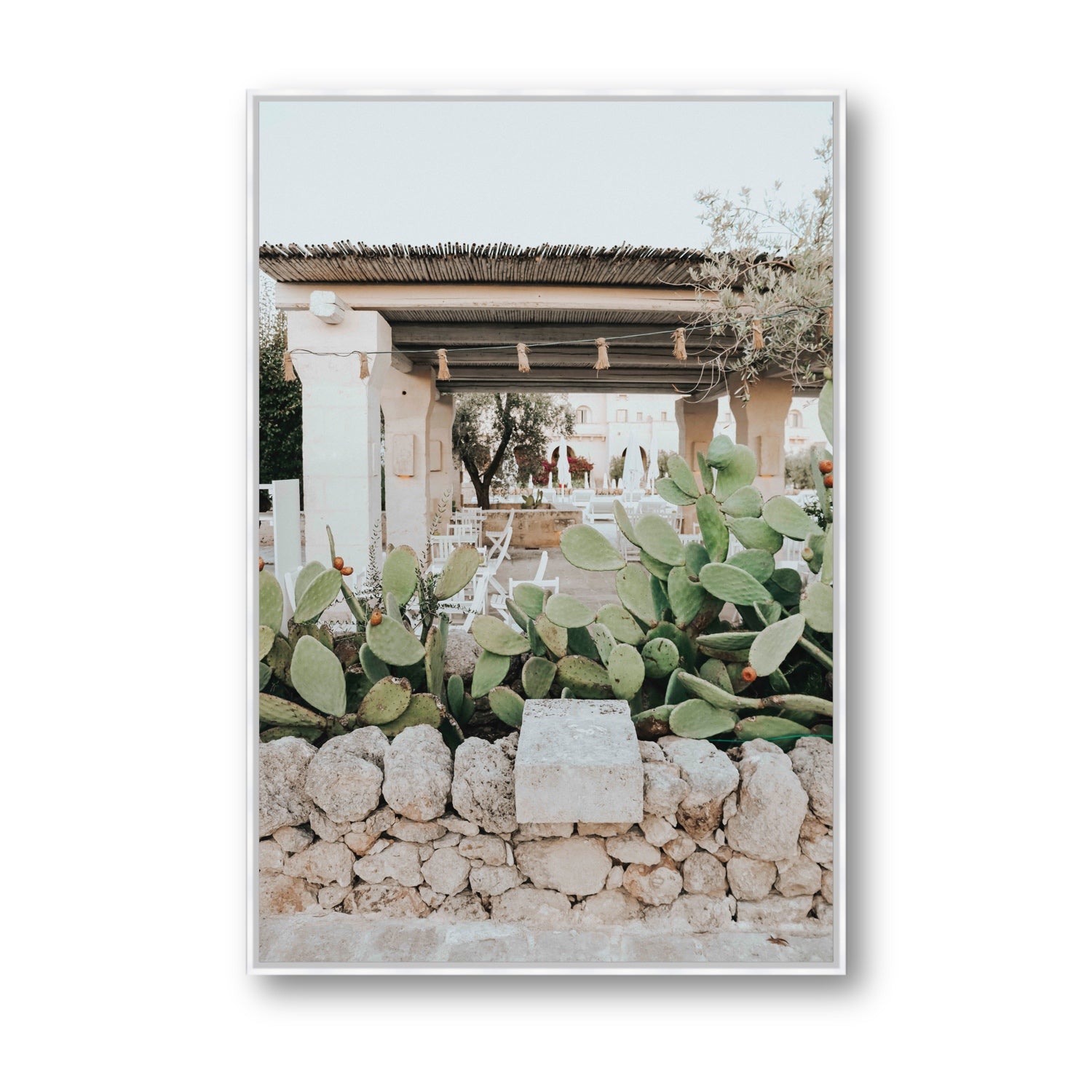 Puglia Flora Puglia Borgo Egnazia Mediterranean wall art Statement fine art canvas in white float frame