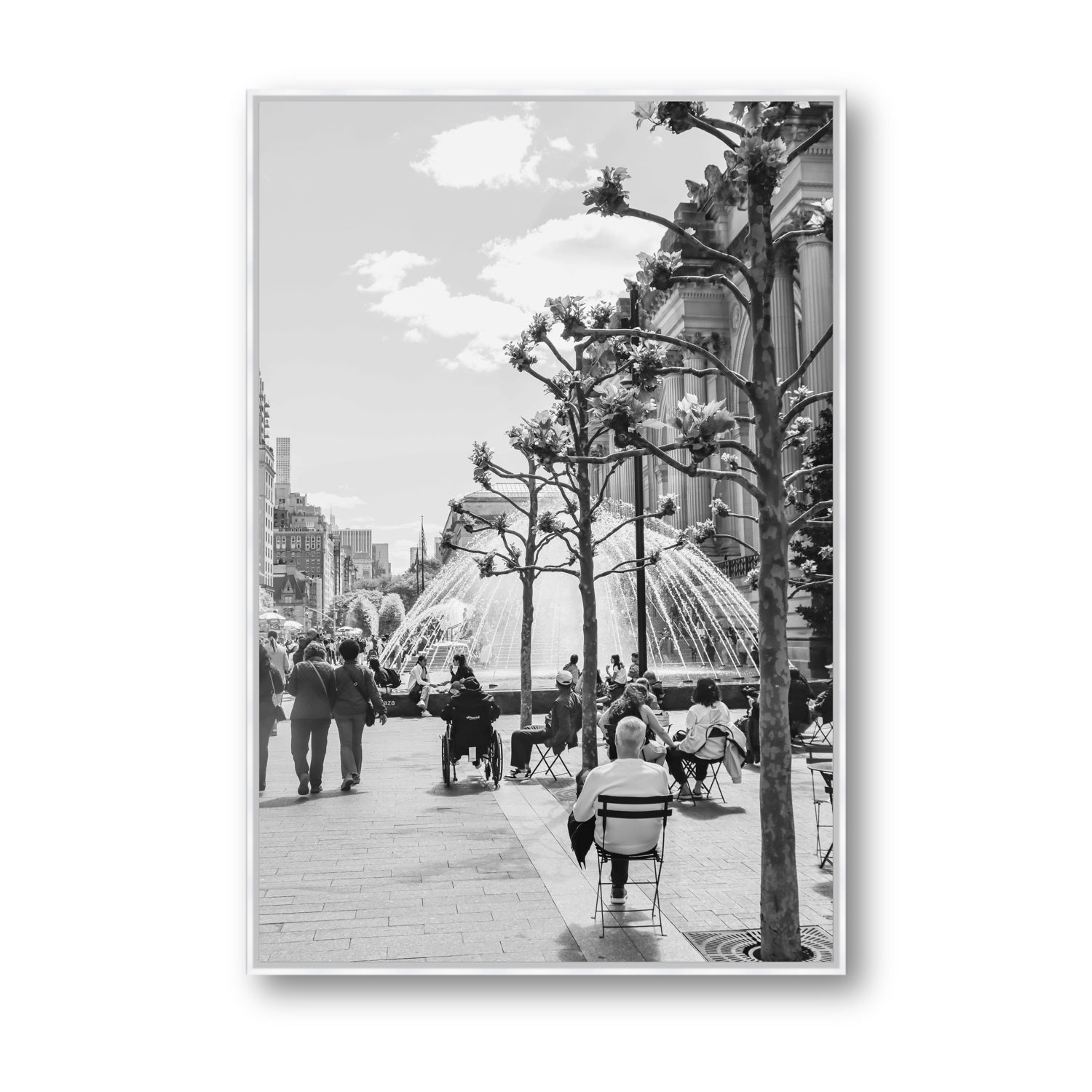 Luminary Noir New York NYC Black & White wall art Statement fine art canvas in white float frame