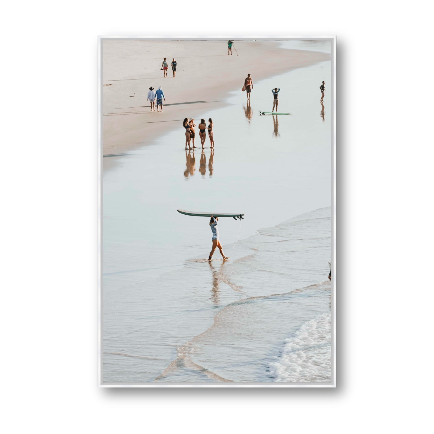 Bailey Byron Bay beach coastal decor wall art Statement fine art canvas in white float frame