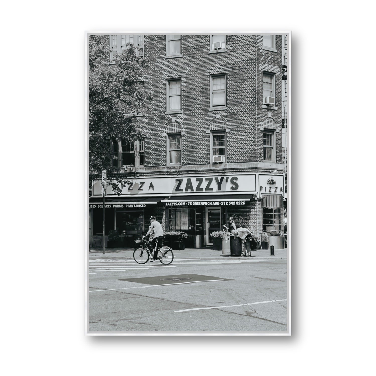 Zazzy's New York NYC Black & White wall art Statement fine art canvas in white float frame