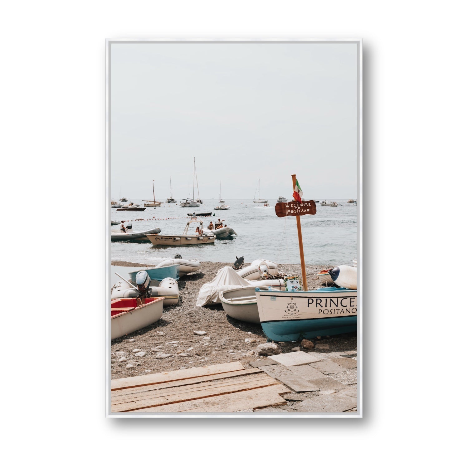 Coming Home fine art print, Positano, Italy, Statement, White Float Frame, Fine Art Canvas