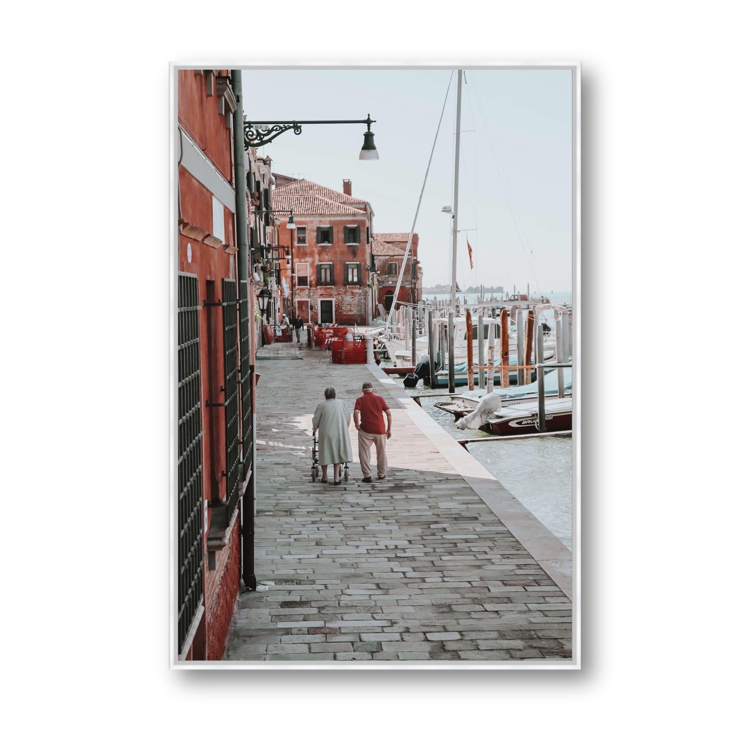 OG Casanova Venice Italian wall art Statement fine art canvas in white float frame