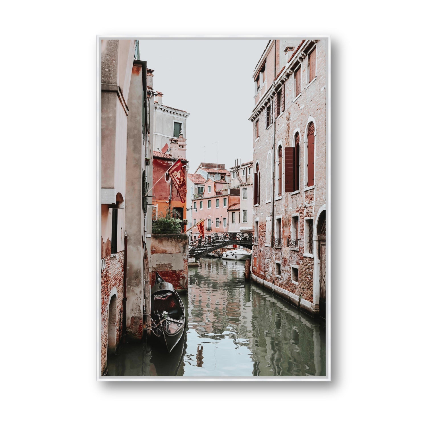 Laguna Veneta Venice Italian wall art Statement fine art canvas in white float frame