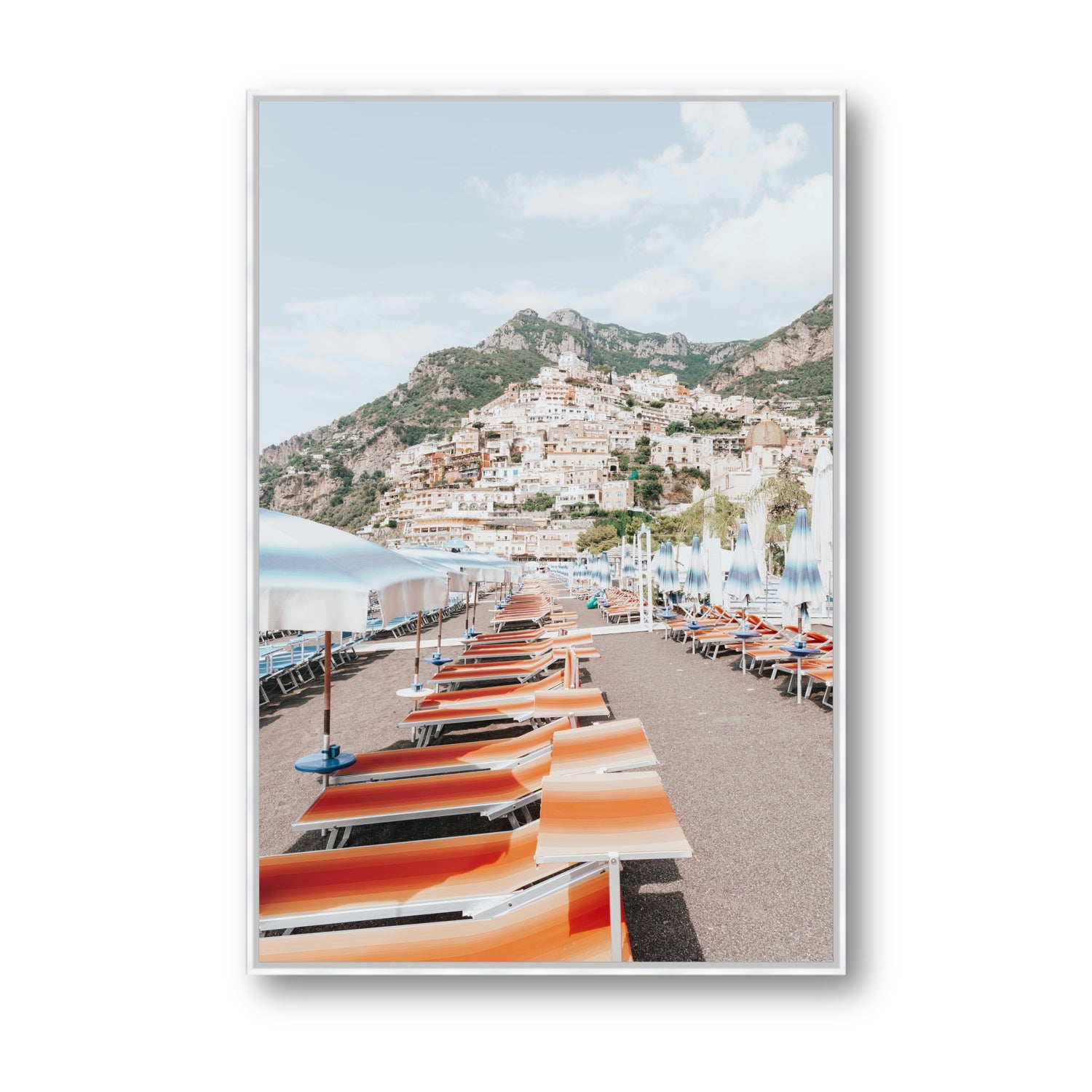 A Symphony of Colours fine art print, Positano, Italy, Statement, White Float Frame, Fine Art Canvas