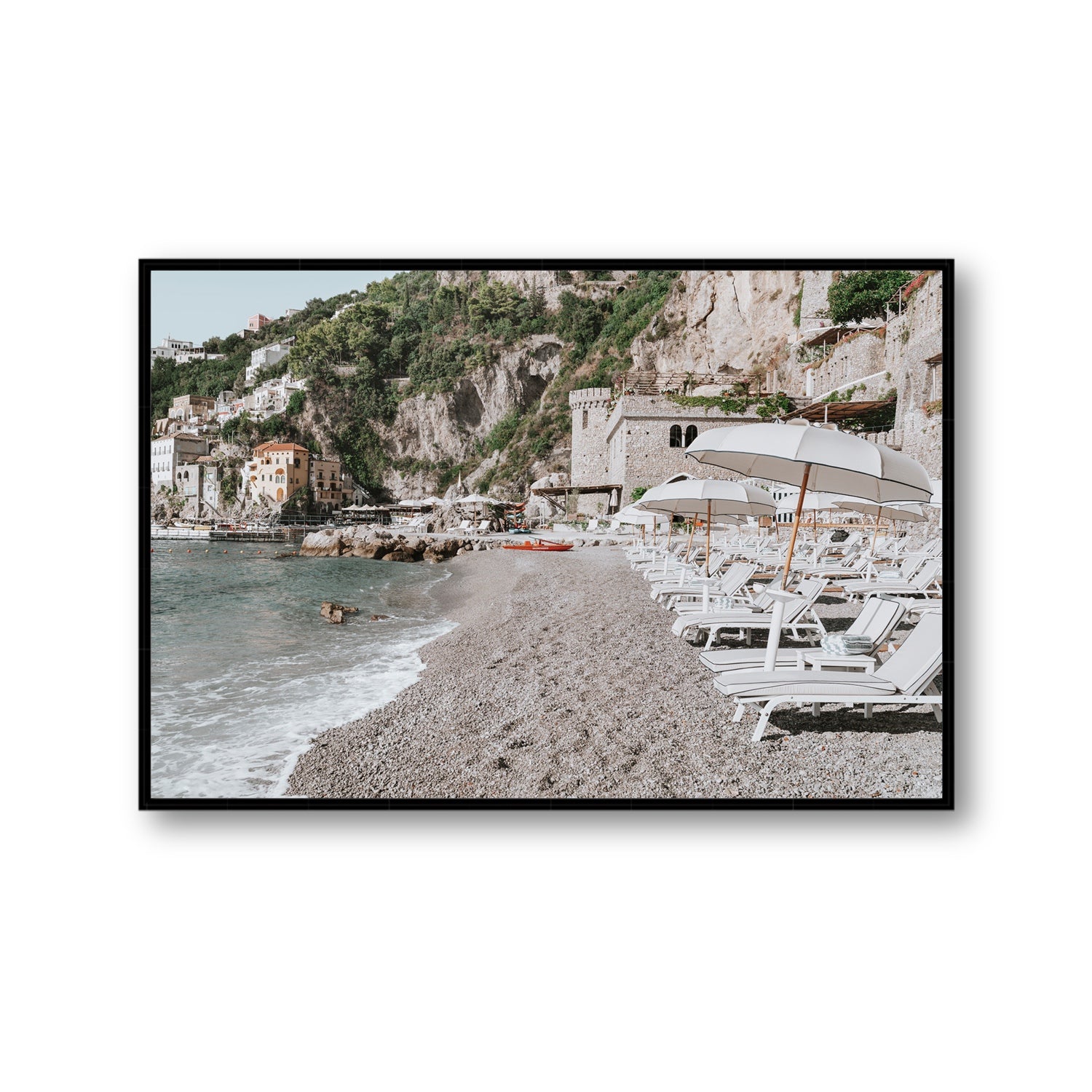 Borgo Santandrea fine art print, Amalfi, Italy, Gallery, Black Float Frame, Fine Art Canvas