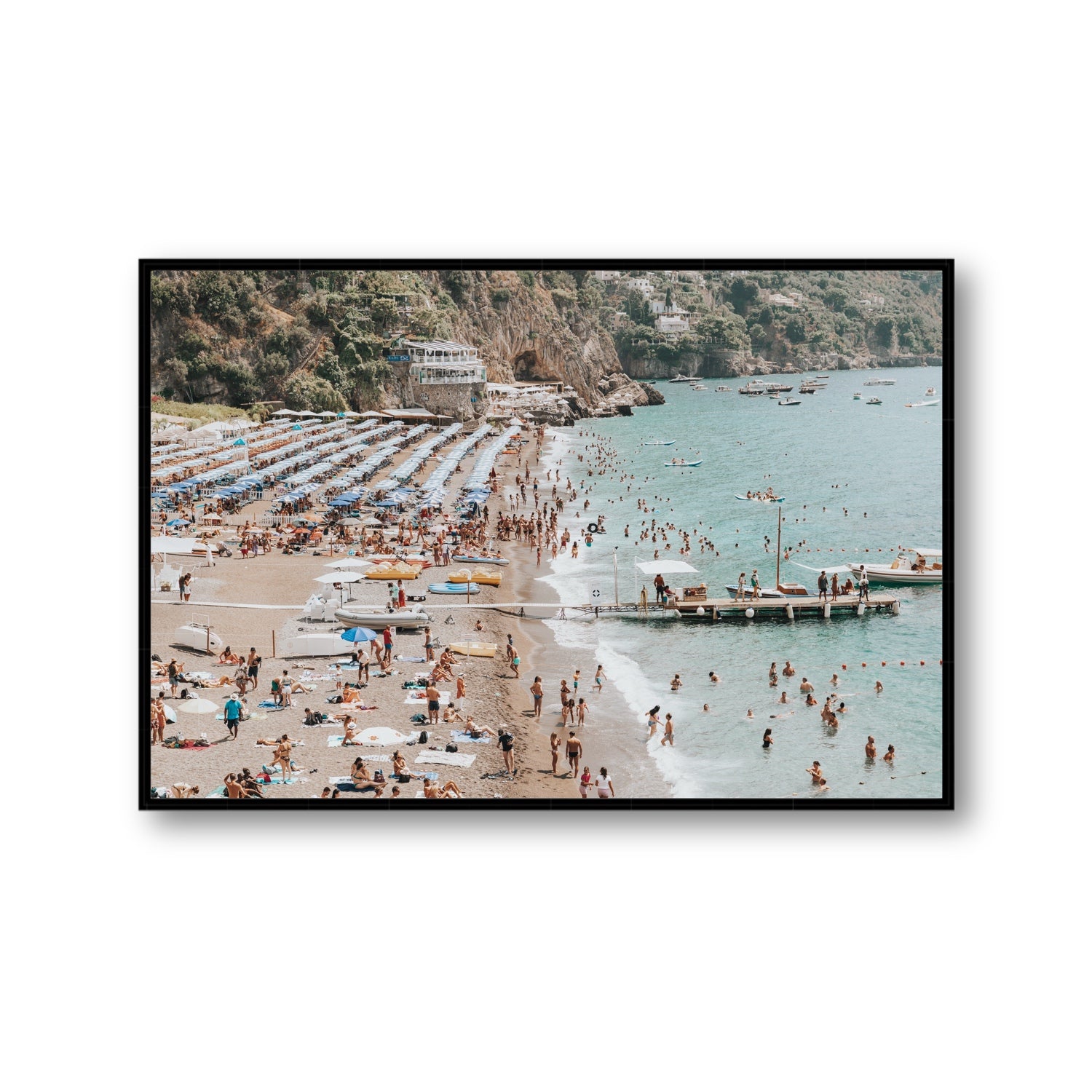 Vista Costiera fine art print, Positano, Italy, Gallery, Black Float Frame, Fine Art Canvas