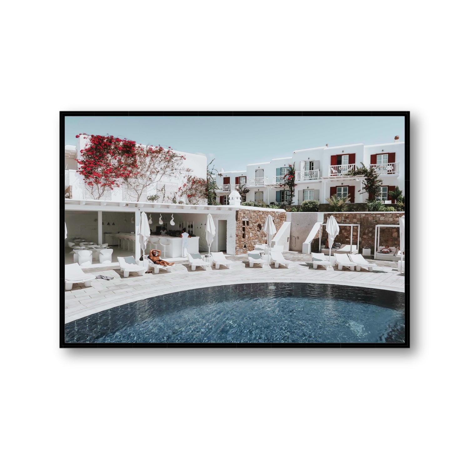 Got The First Lounge fine art print, Mykonos, Greece, Gallery, Black Float Frame, Fine Art Canvas