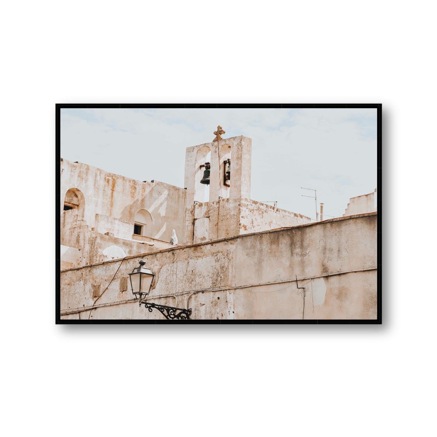 Ancient Bells Puglia Gallipoli Italian wall art Gallery fine art canvas in black float frame