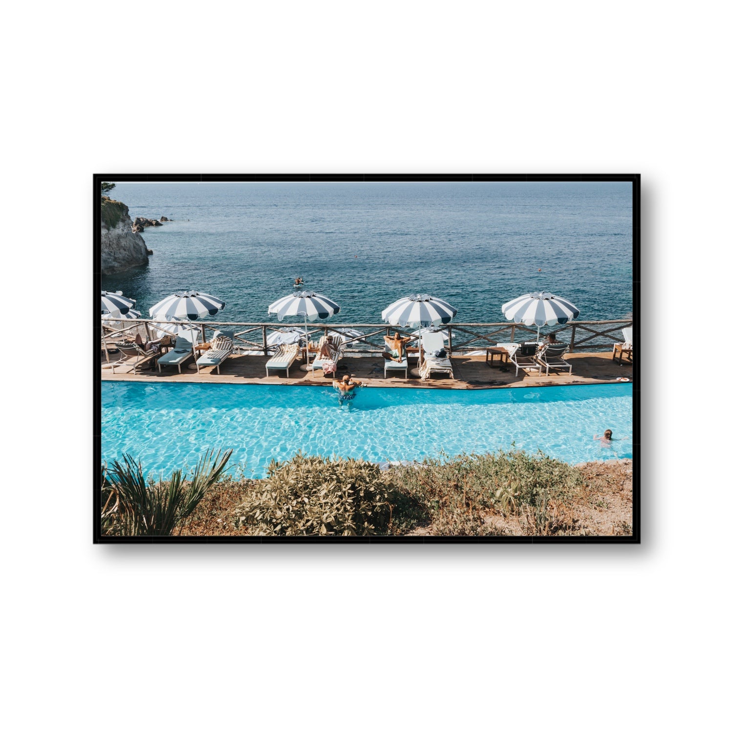 Hues Of Blues fine art print, Ischia, Italy, Gallery, Black Float Frame, Fine Art Canvas