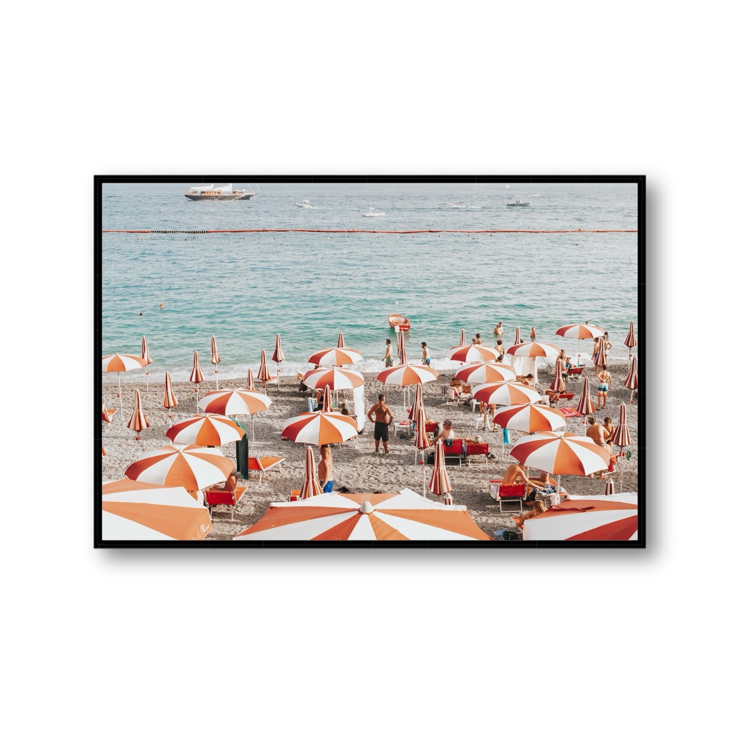 That's Amore Amalfi Mediterranean wall art Gallery fine art canvas in black float frame