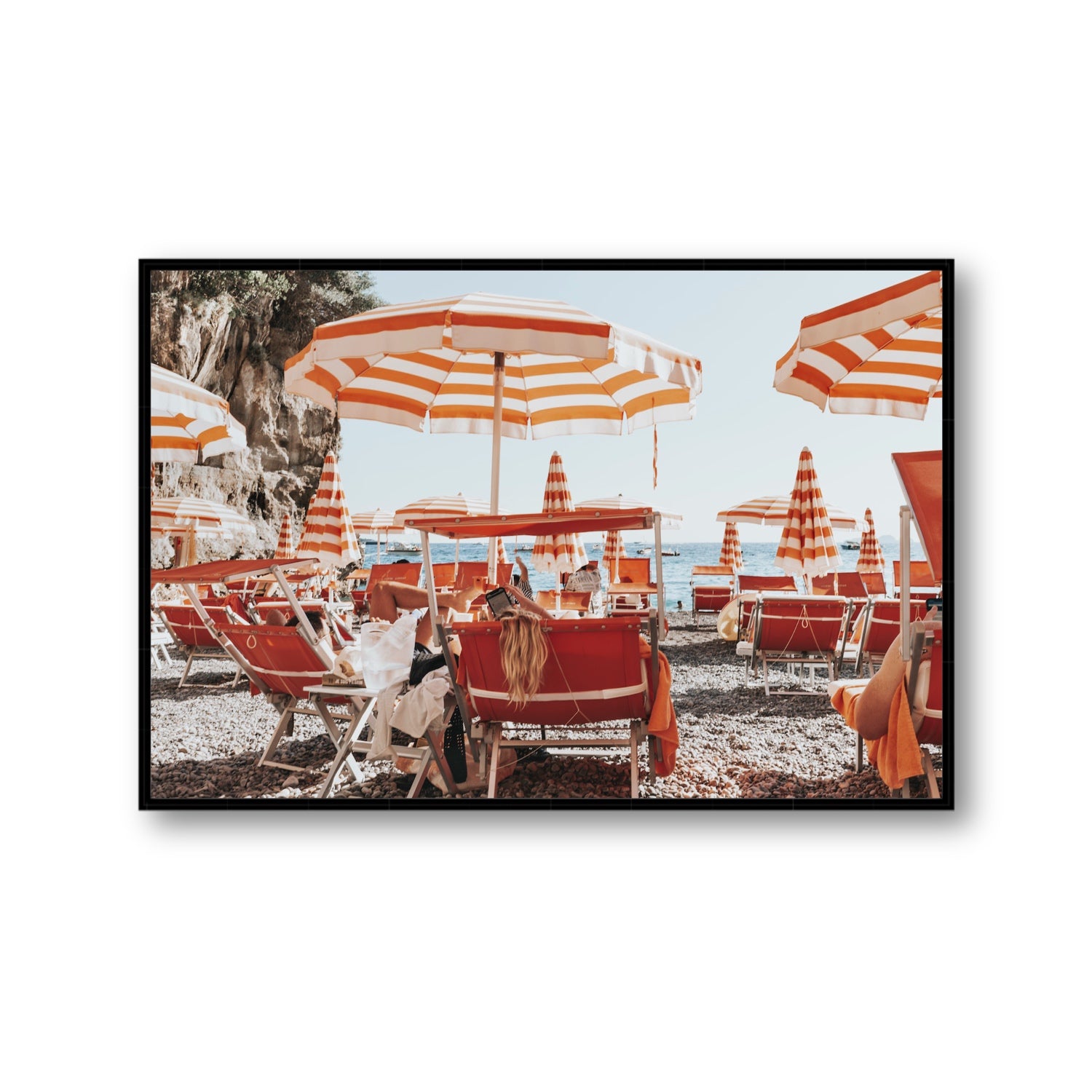 Digital Dreamer fine art print, Positano, Italy, Gallery, Black Float Frame, Fine Art Canvas