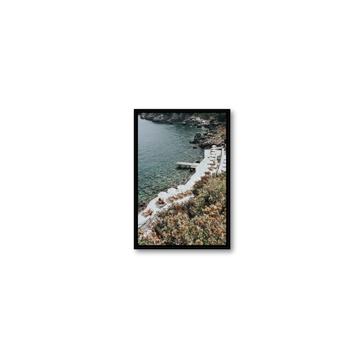 Go Beyond The Postcard Tuscany coastal wall art Small fine art canvas in black float frame
