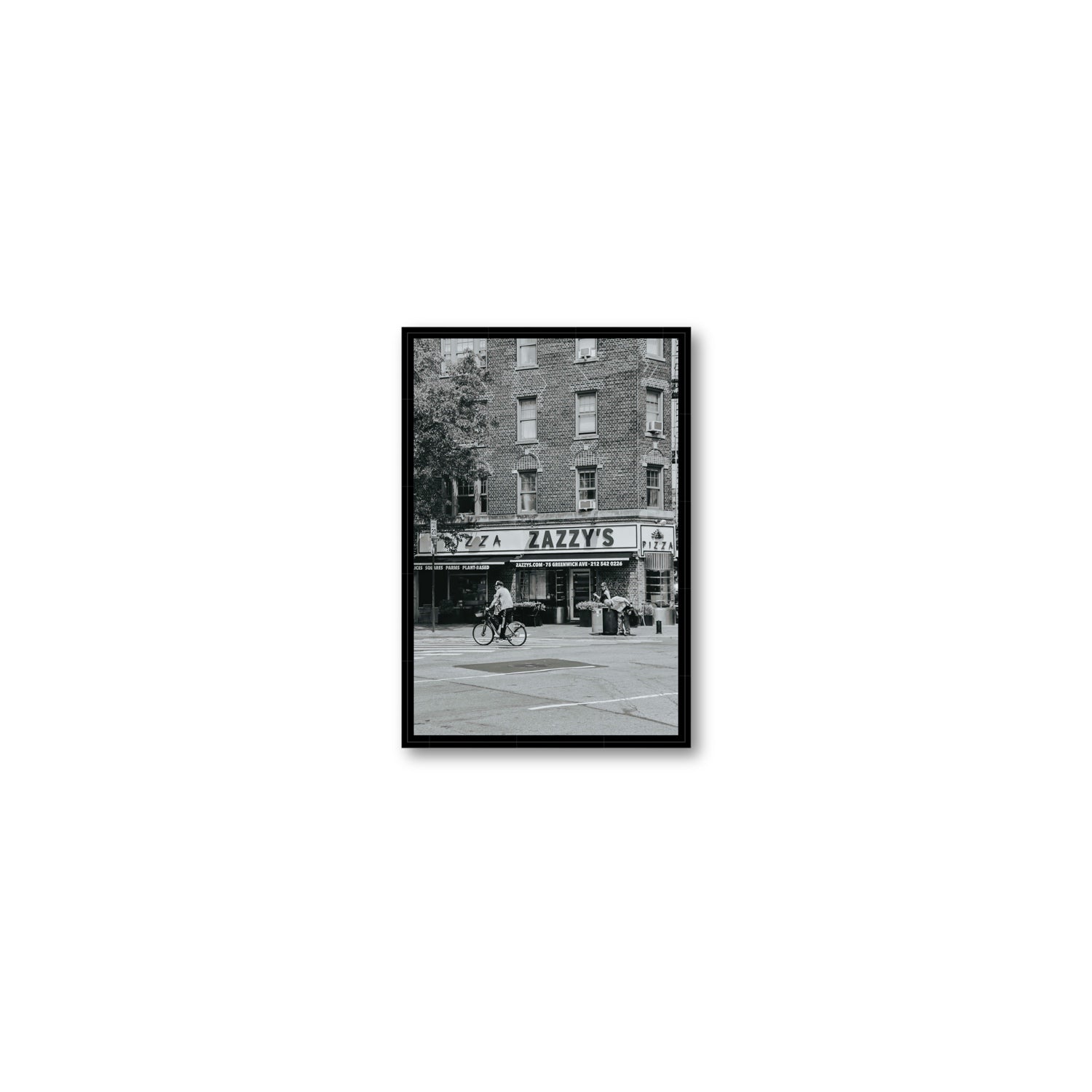 Zazzy's New York NYC Black & White wall art Small fine art canvas in black float frame