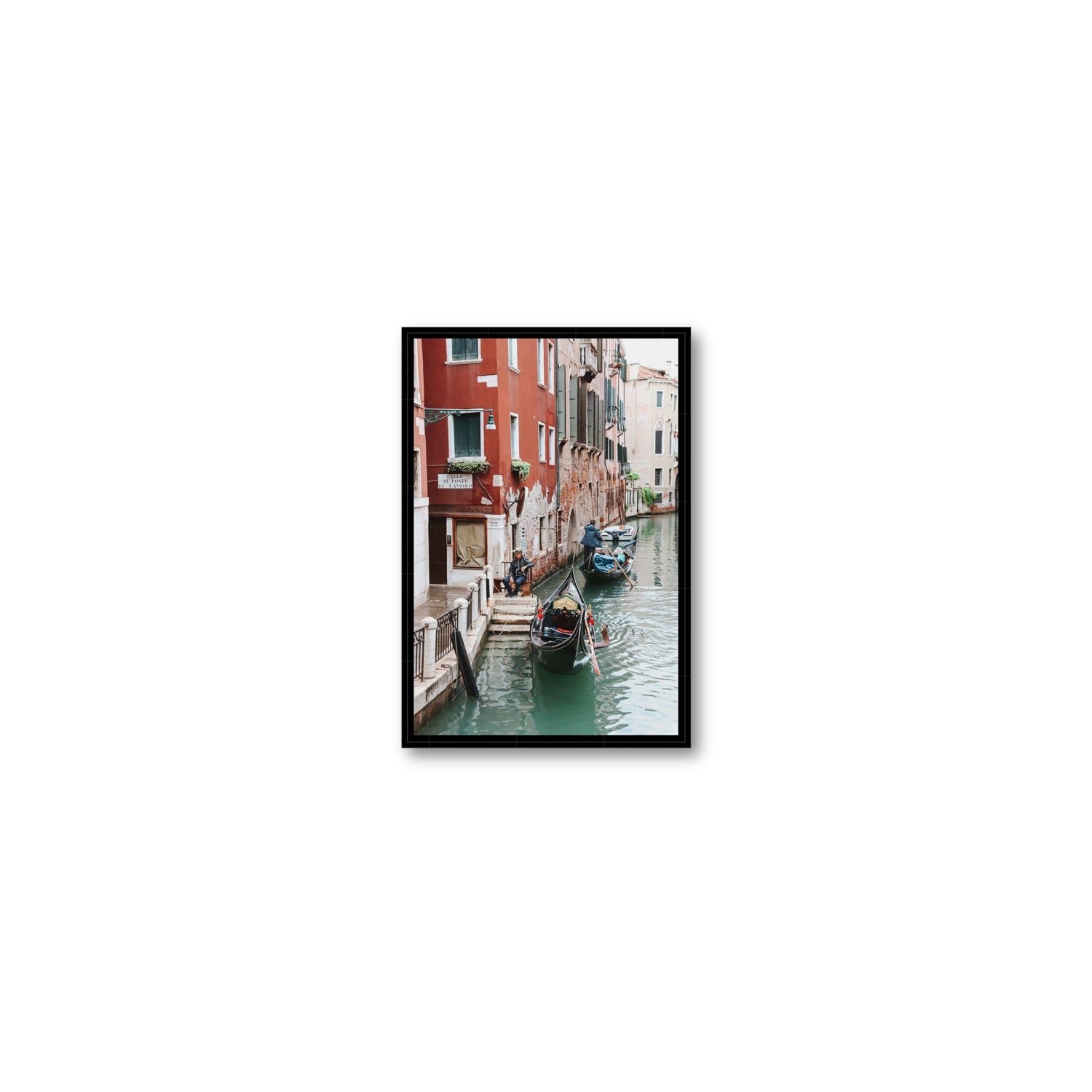 The Merchant Venice Canal Italian wall art Small fine art canvas in black float frame