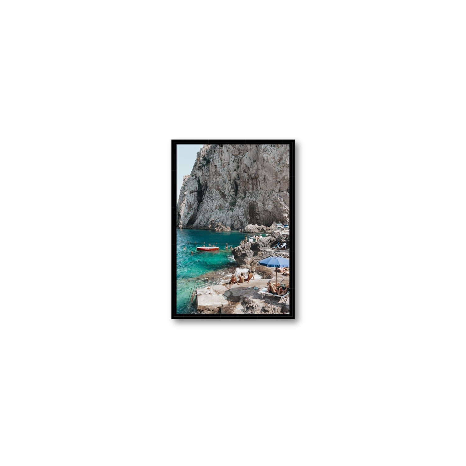 Tranquility fine art print, Capri, Italy, Small, Black Float Frame, Fine Art Canvas