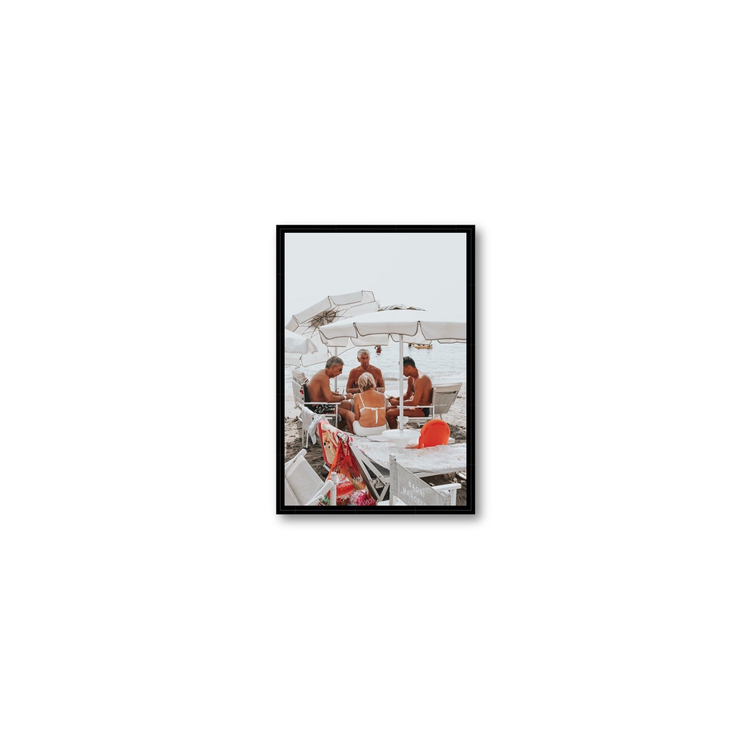 Luck Of The Draw fine art print, Alassio, Italy, Small, Black Float Frame, Fine Art Canvas